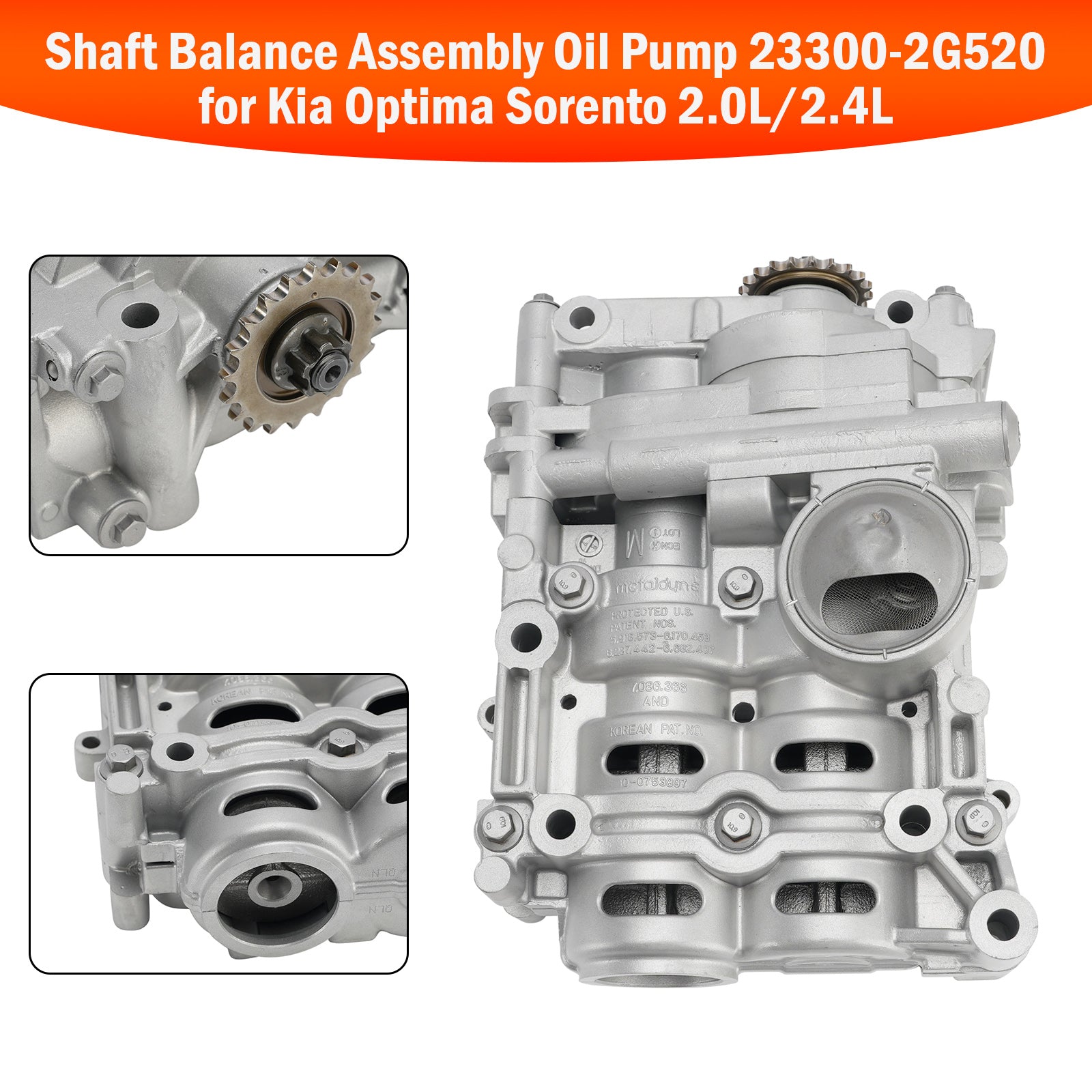 2012-2014 Hyundai Sonata Azera 2.0L/2.4L Shaft Balance Assembly Oil Pump 23300-2G520