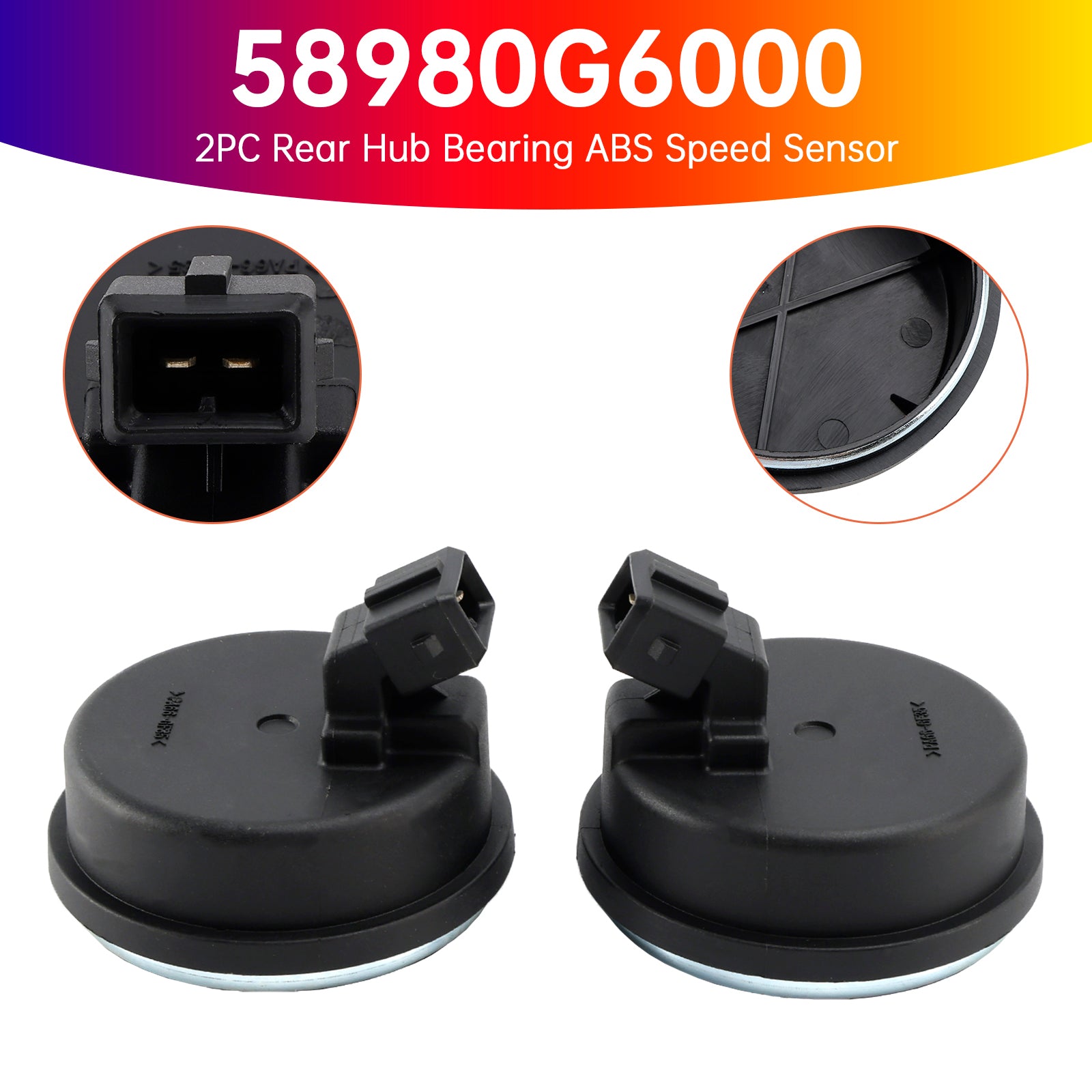 2PC Rear Hub Bearing ABS Speed Sensor for Kia Picanto Moring 2017-20 58980G6000