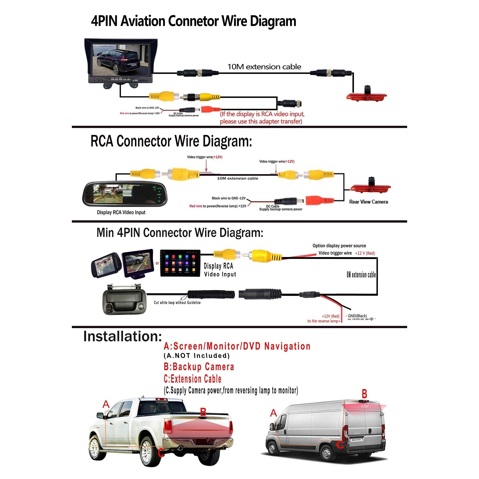 Achteruitrijcamera Achteruitrijcamera Nachtzicht voor Vauxhall Renault Vivaro Opel Trafic