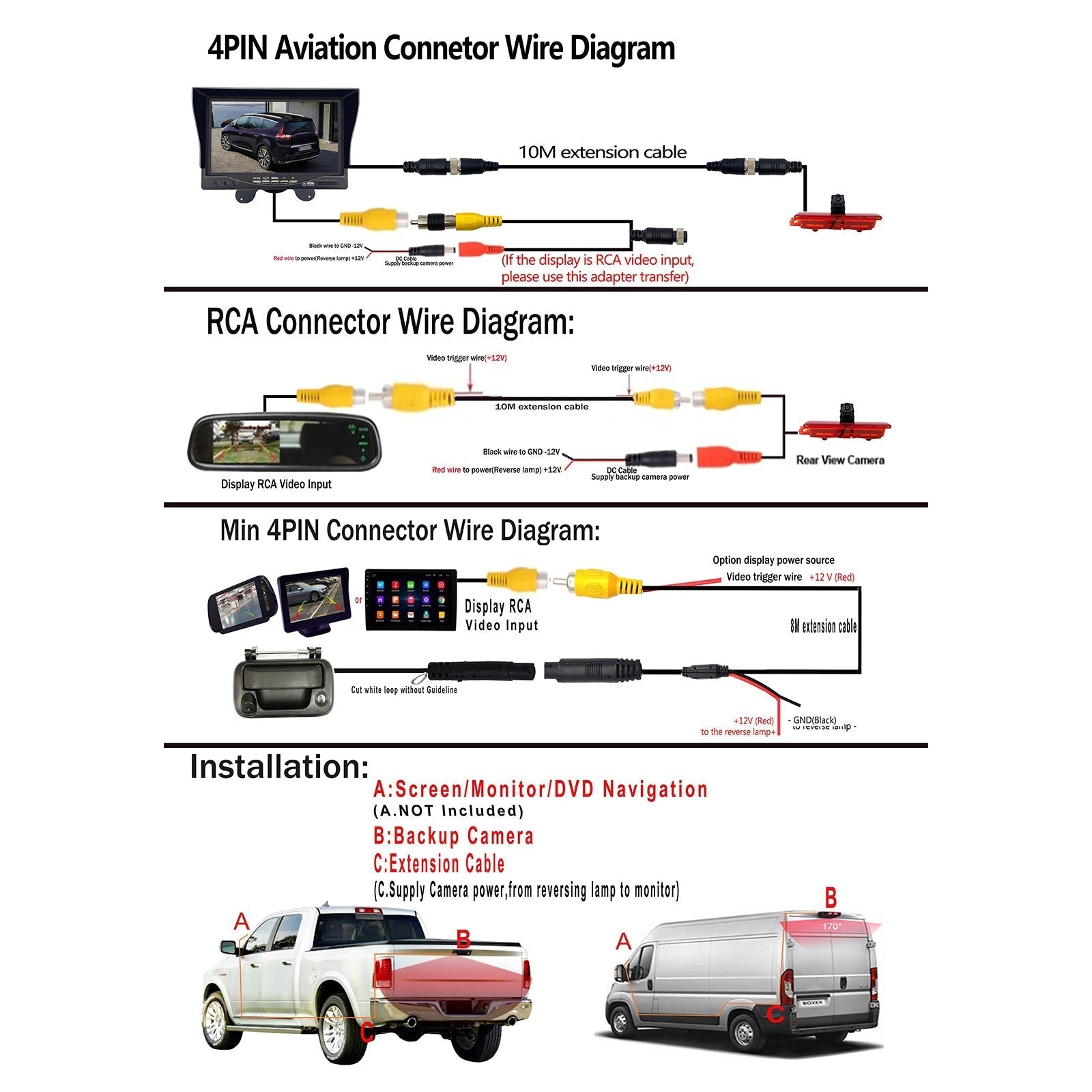 Rear View Reversing Camera Night Vision For Vauxhall Renault Vivaro Opel Trafic