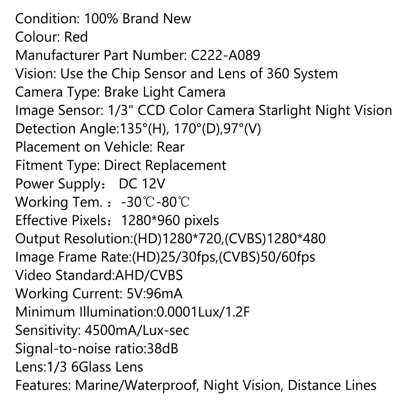 Rear View Reversing Camera Night Vision For Vauxhall Renault Vivaro Opel Trafic