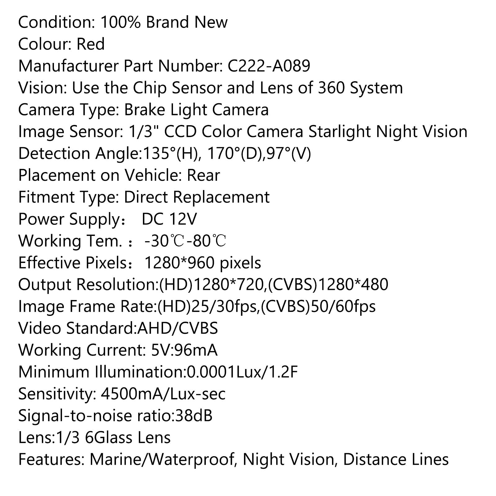 Rear View Reversing Camera Night Vision For Vauxhall Renault Vivaro Opel Trafic