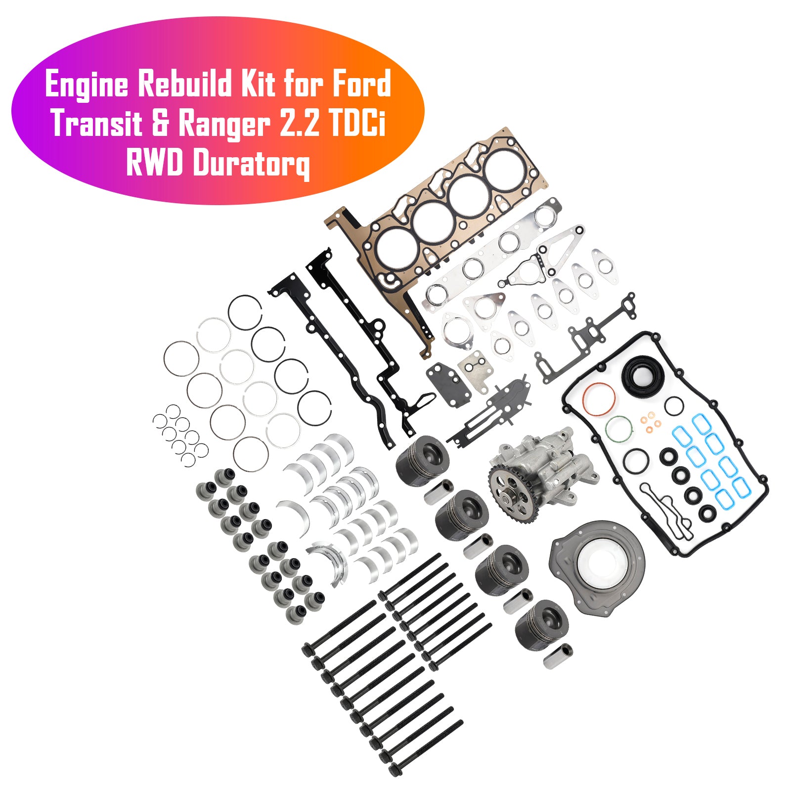 Engine Rebuild Kit for Ford Transit & Ranger 2.2 TDCi RWD Duratorq BK3Q-6051-C1C 9677428680