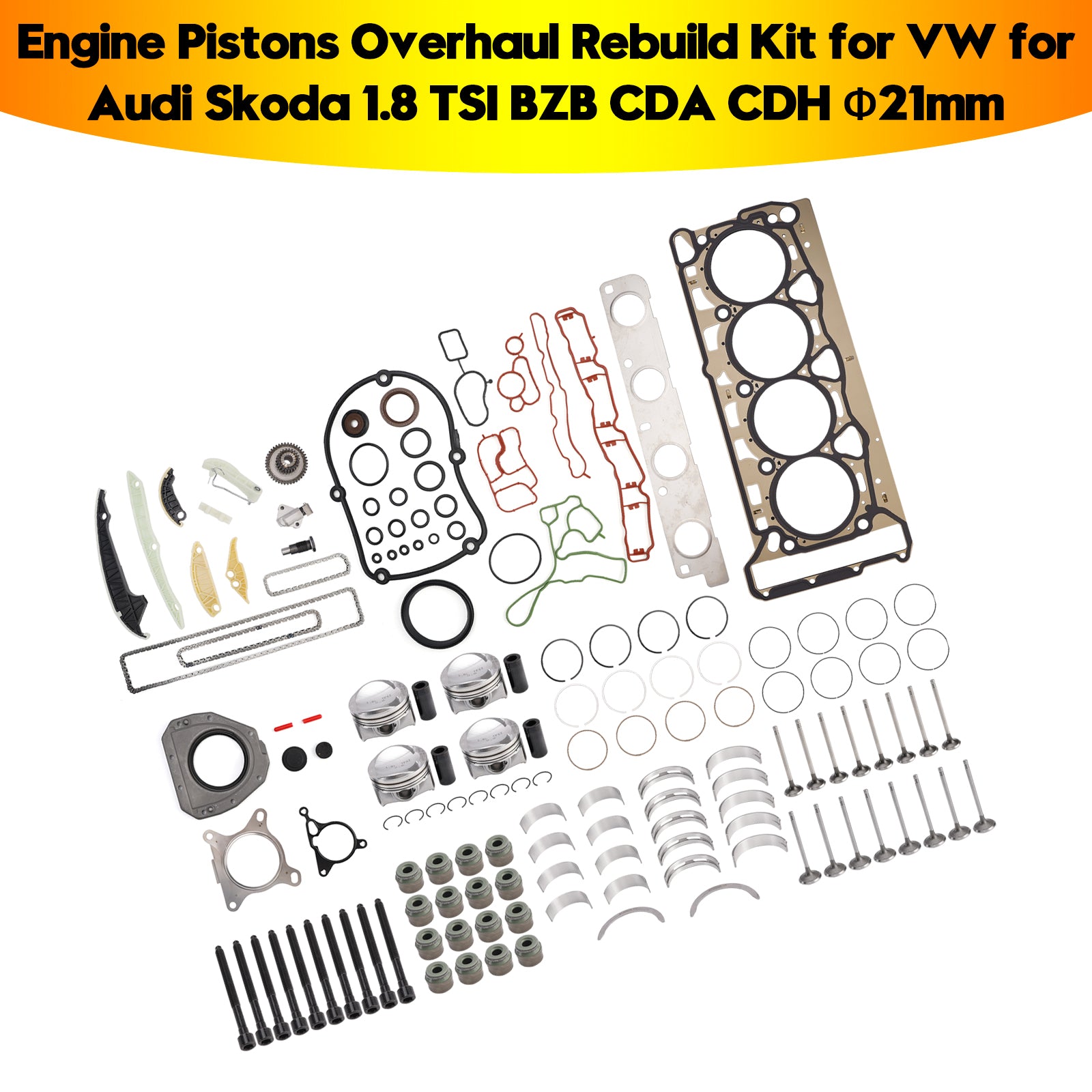 Engine Pistons Overhaul Rebuild Kit for VW for Audi Skoda 1.8 TSI BZB CDA CDH