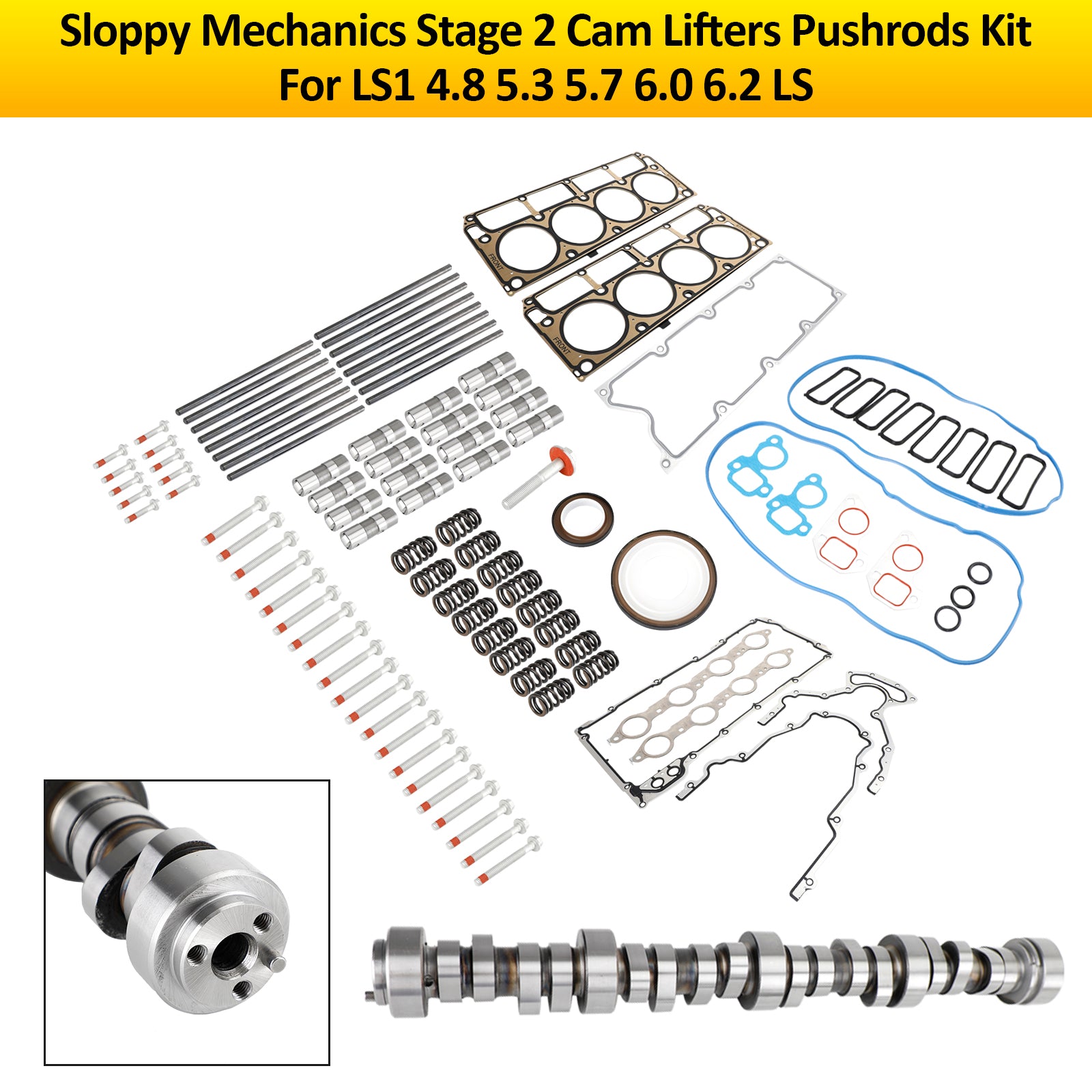 Slordige mechanica Stage 2 Cam Lifters-stoterstangenset voor LS1 4.8 5.3 5.7 6.0 6.2 LS