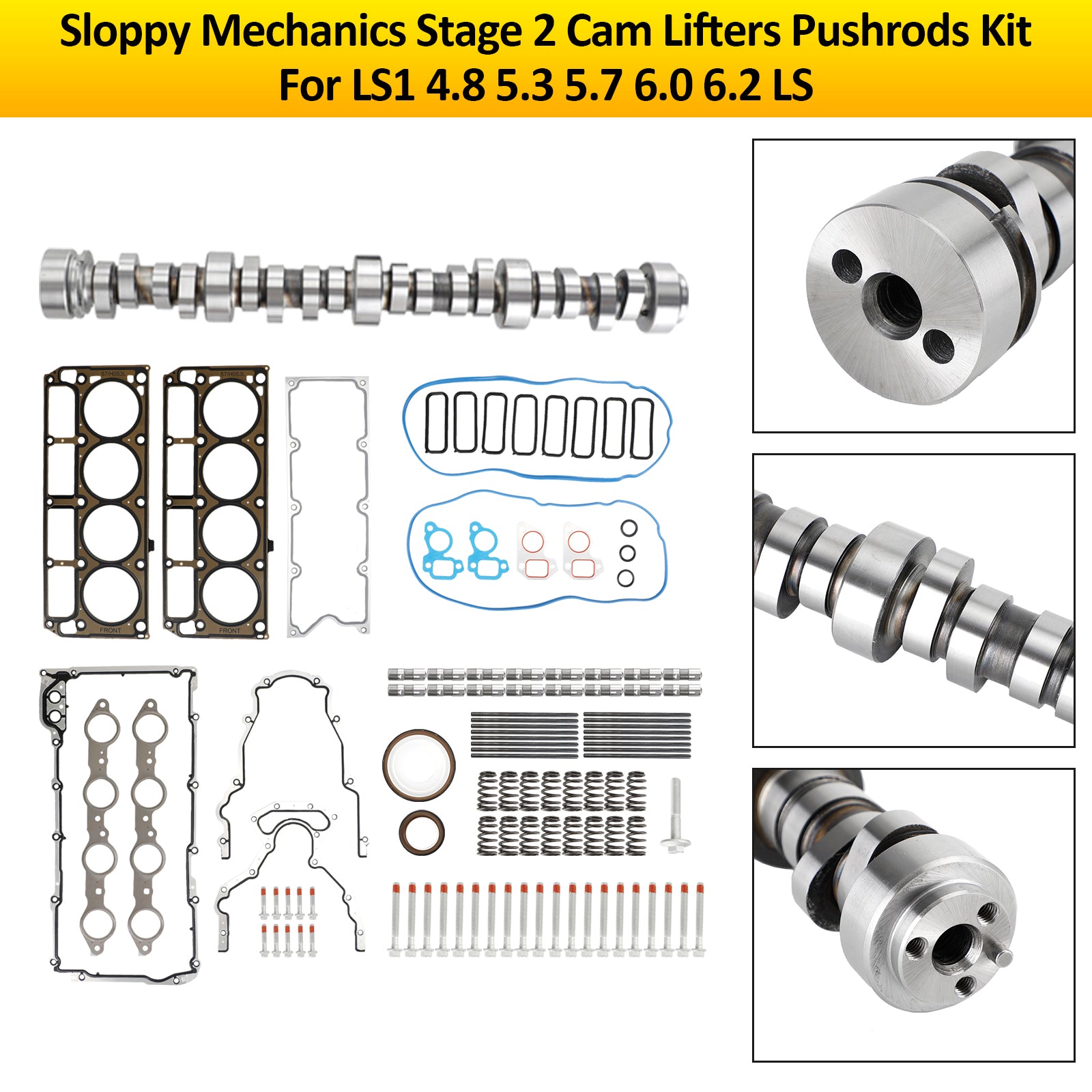 Sloppy Mechanics Kit de tiges de poussée de levage à came Stage 2 pour LS1 4.8 5.3 5.7 6.0 6.2 LS