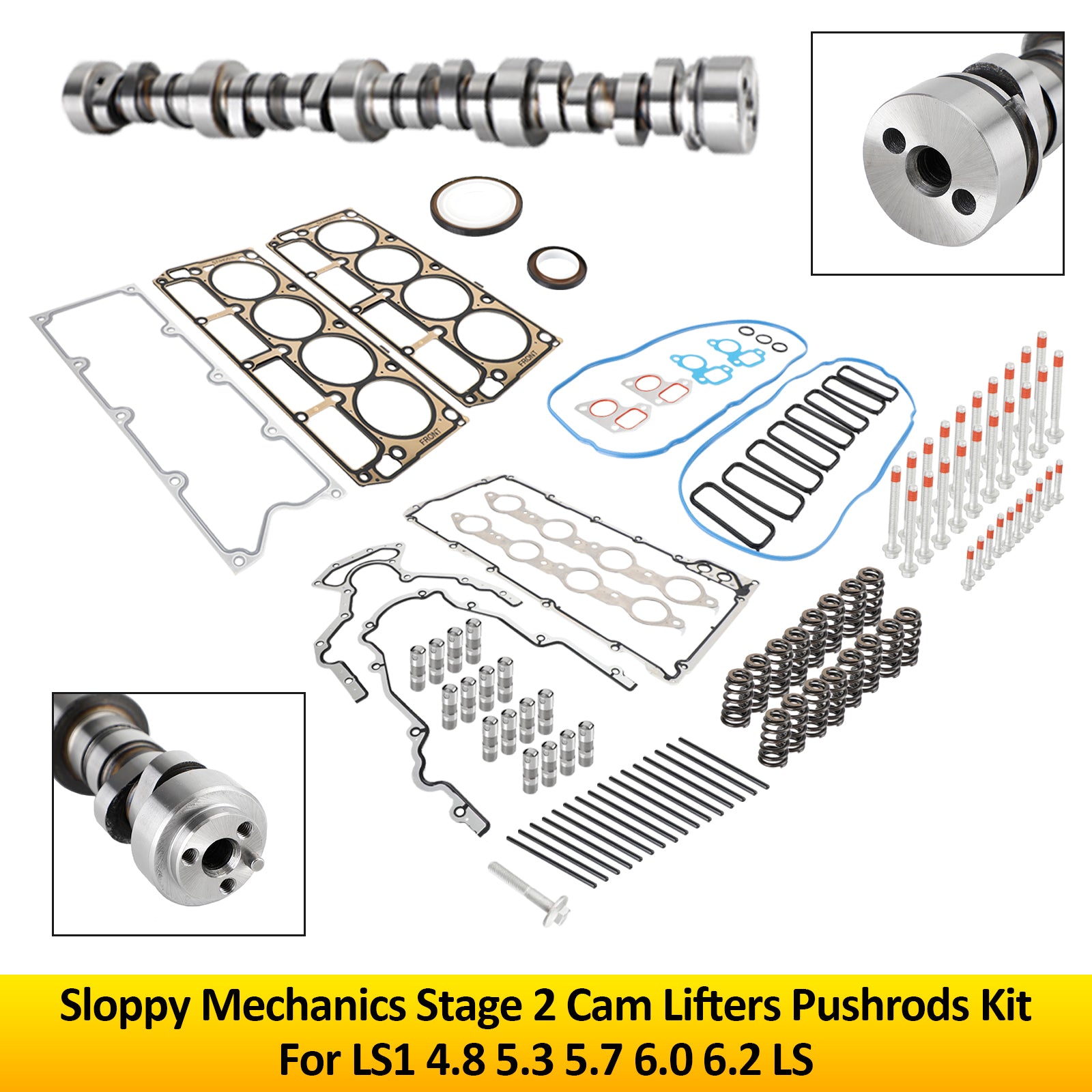 Sloppy Mechanics Kit de tiges de poussée de levage à came Stage 2 pour LS1 4.8 5.3 5.7 6.0 6.2 LS