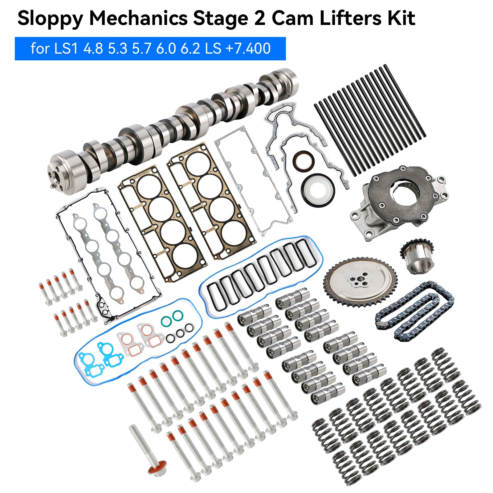 1999-2010 Vrachtwagens/SUV's 6.0L V-8 Sloppy Mechanics Stage 2 Cam Lifters Kit