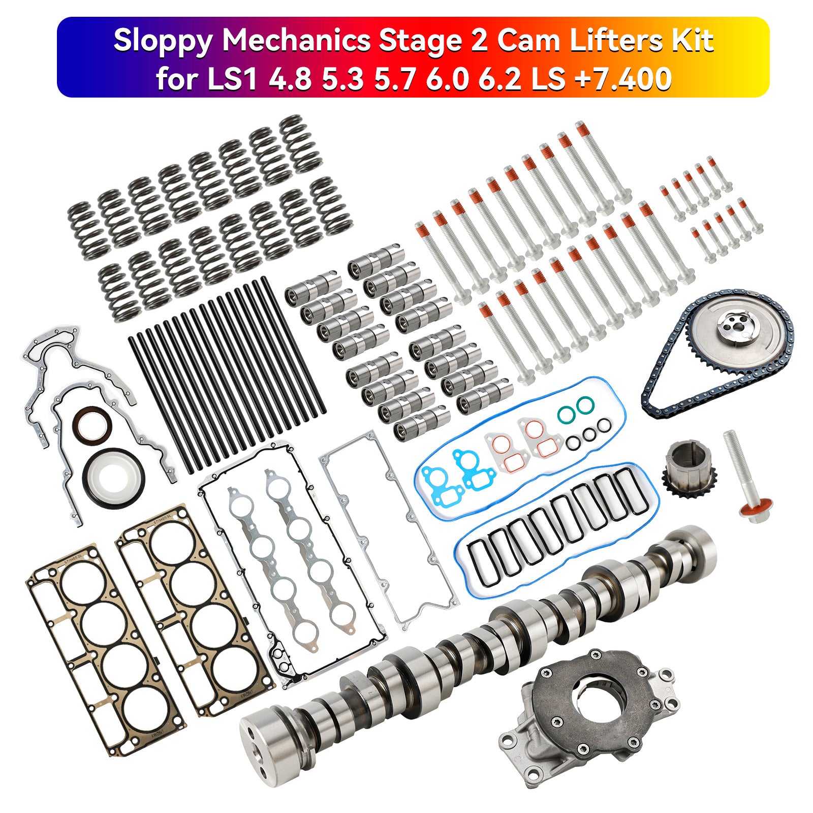 1993-1997 Factory Roller LT1 and 305-350 Chevy Engines Sloppy Mechanics Stage 2 Cam Lifters Kit