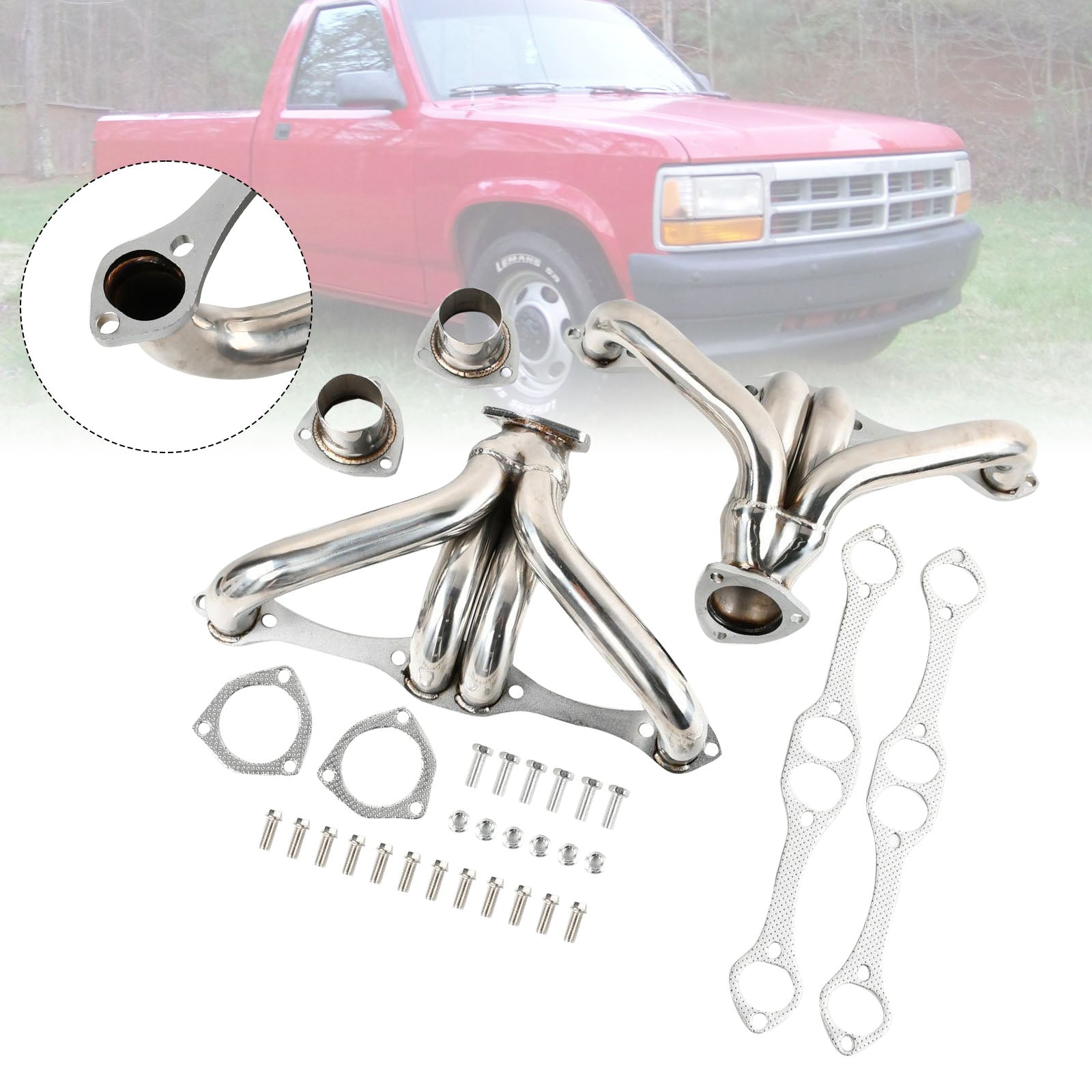 Colector de escape compatible con Chevy Small Block SBC 1-5/8"