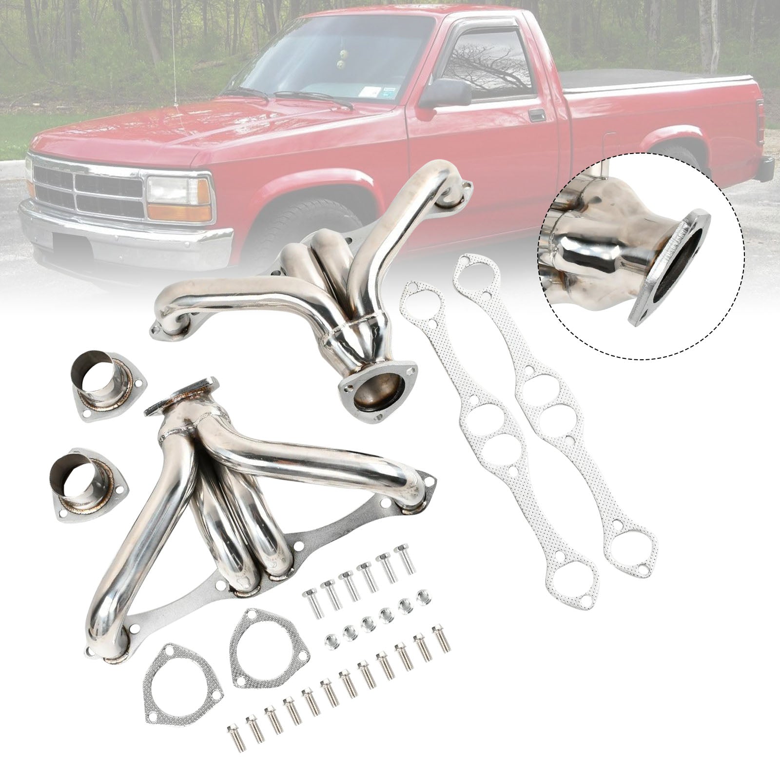 Colector de escape compatible con Chevy Small Block SBC 1-5/8"