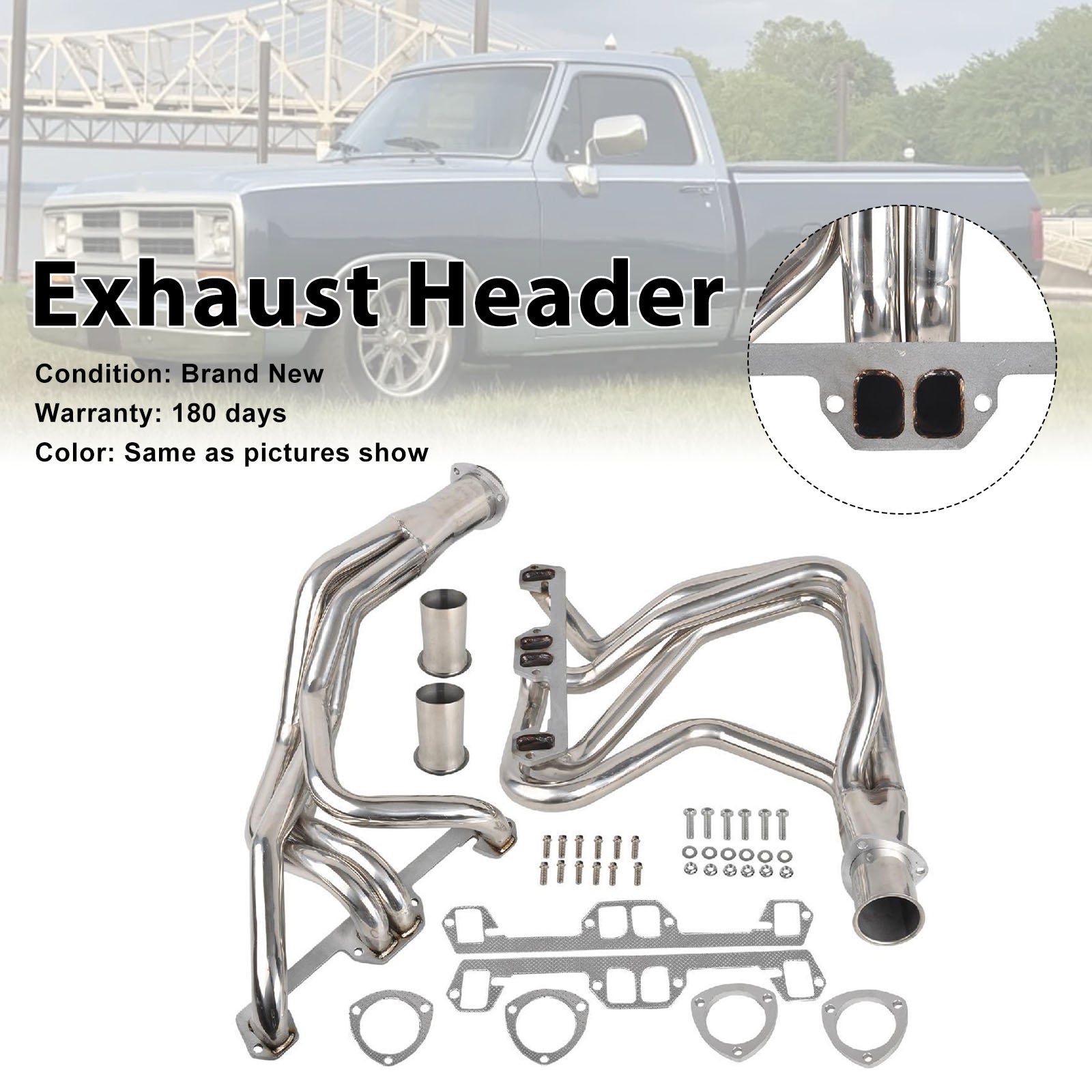 Stainless Steel Exhaust Manifold Header Fit Dodge D100 D150 D200 RD200