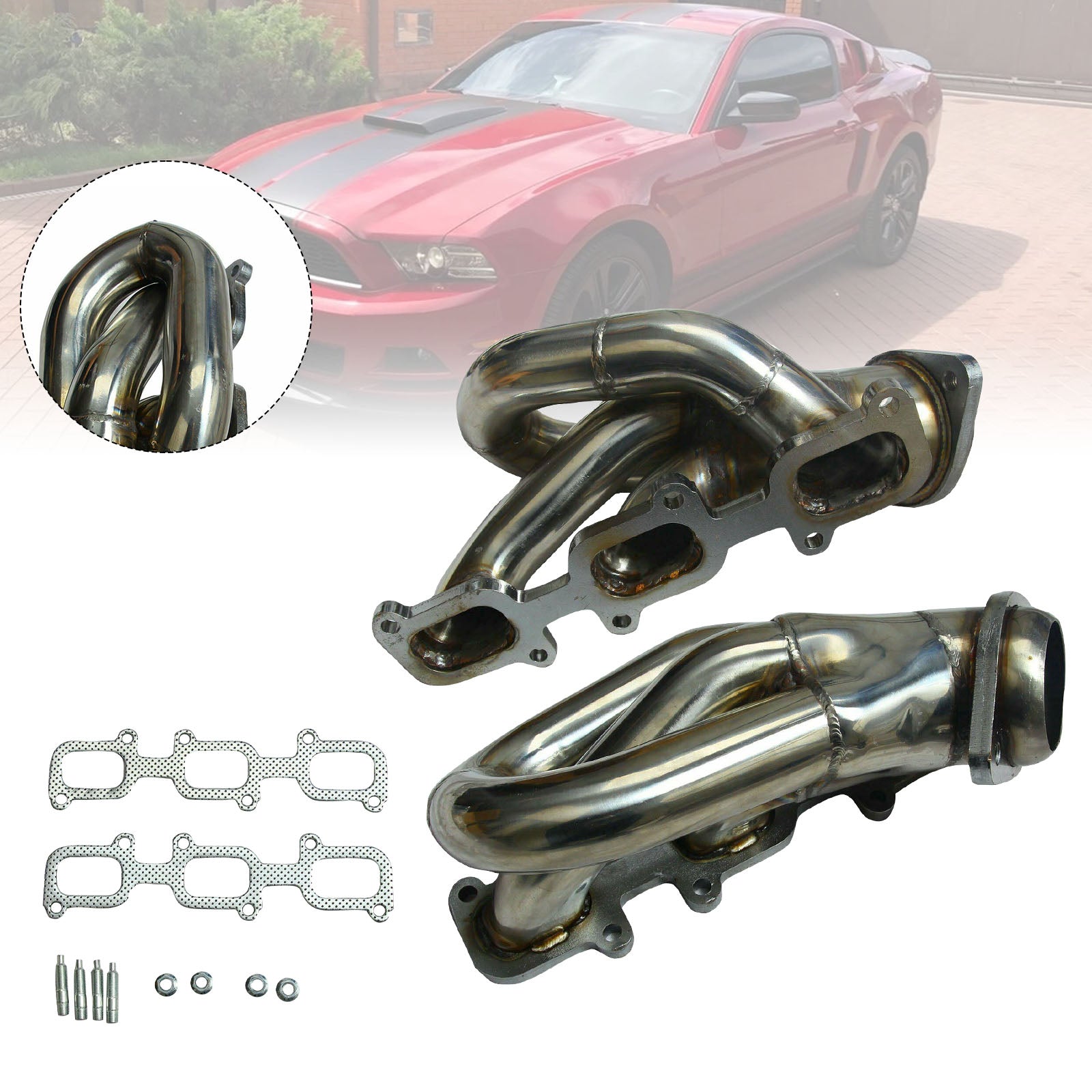 Hlavička výfukového potrubia z nehrdzavejúcej ocele Ford Ford Mustang 3.7L V6 2011-2015