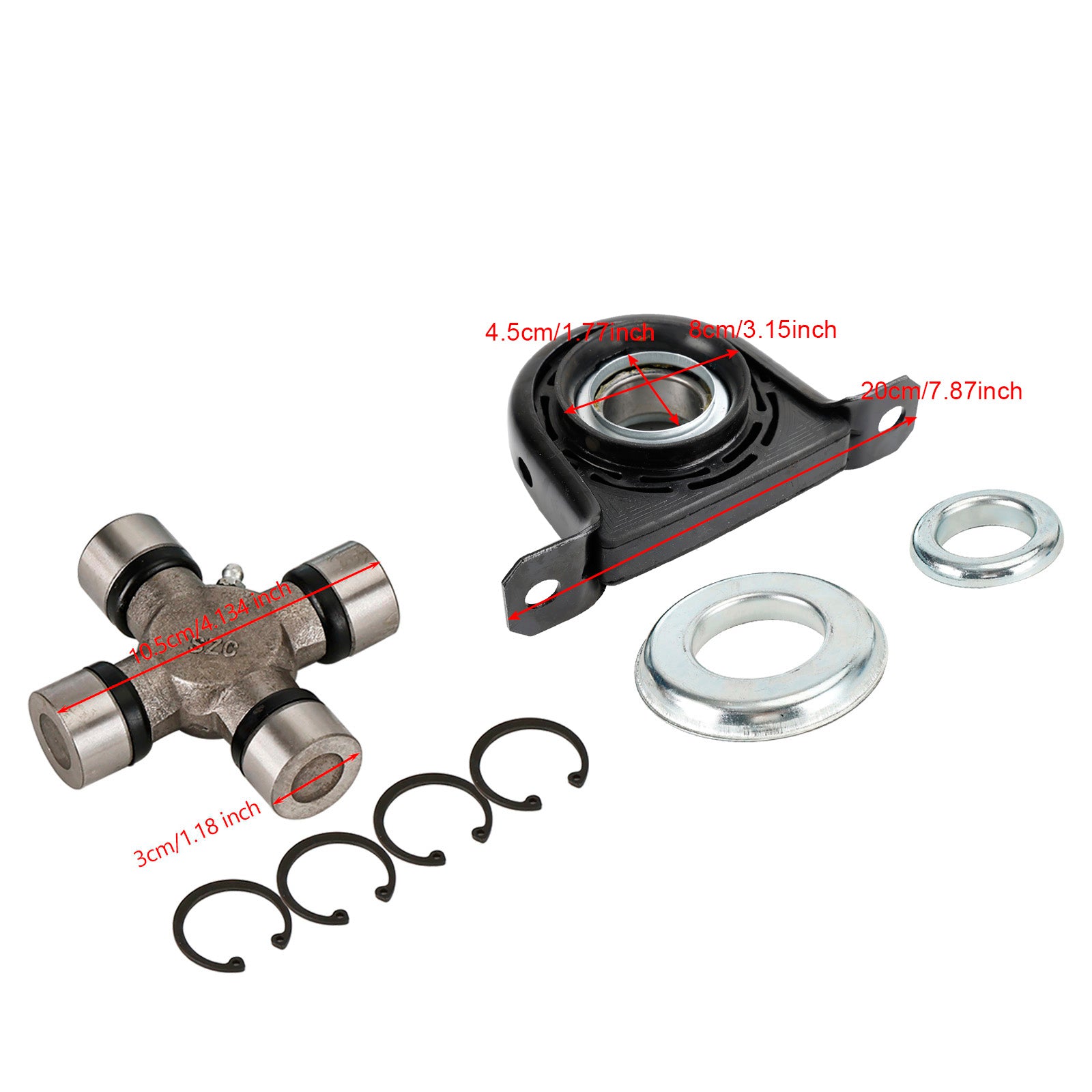 Driveshaft Carrier Bearing and U Joint Kit For Ford F250 F350 Superduty 4WD