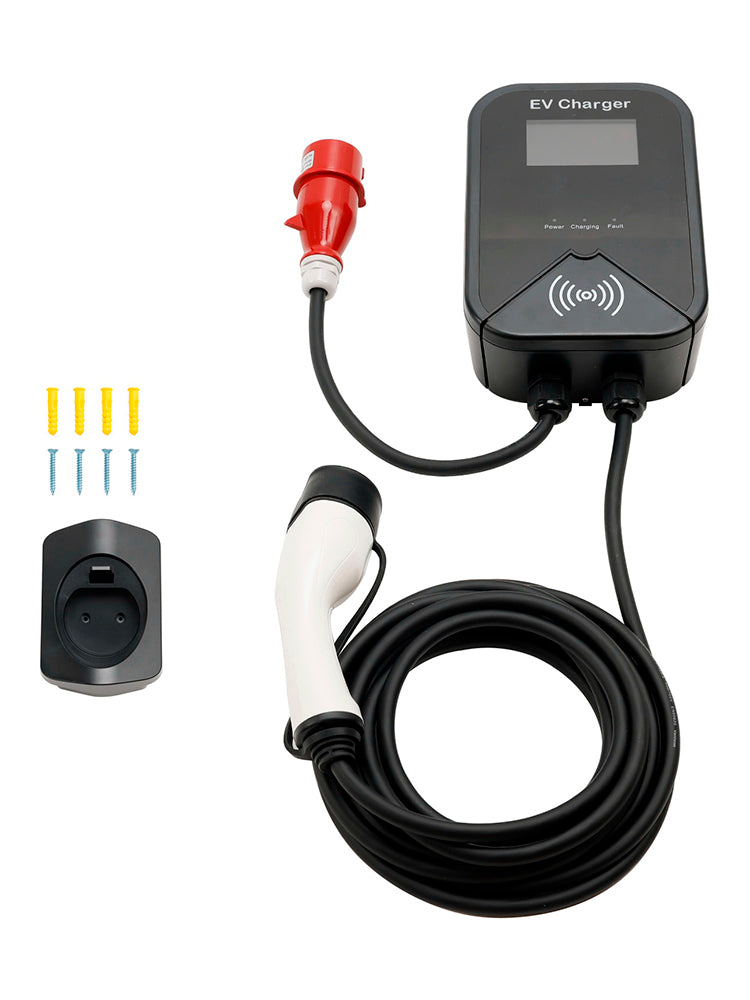 EV Charger Wallbox Type 2 32A 22KW CEE 3-Phase Plug Charging Station EV PHEV APP