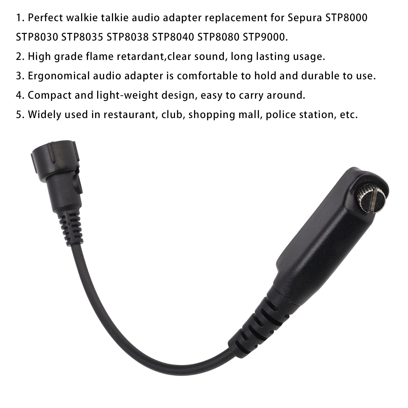 STP8000 Replaceable Aviation Plug Converter Cable for Sepura STP8030 STP8035