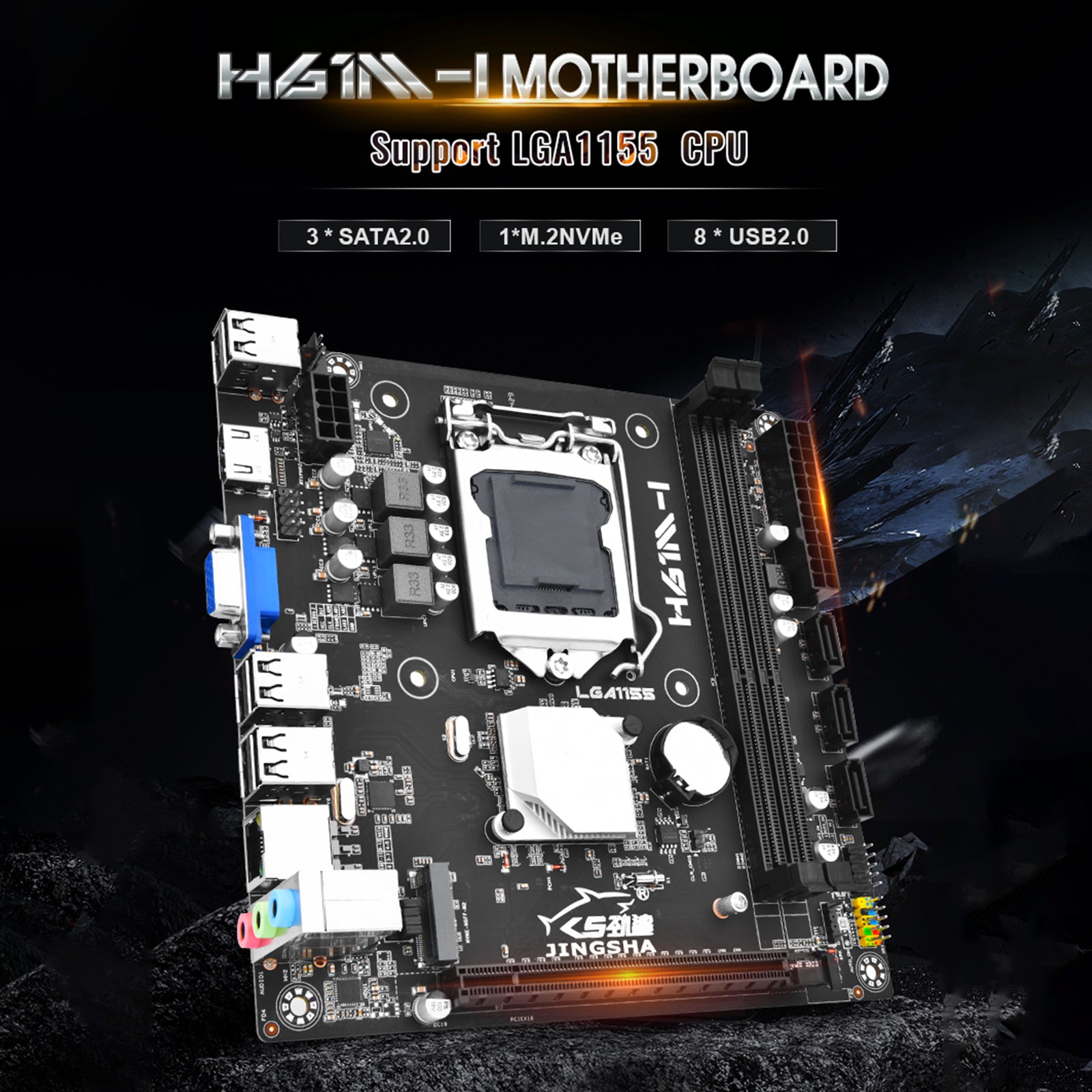 LGA 1155 ondersteuning 2 * DDR3 USB2.0 SATA2 NVME Plaatbord PC H61M-I Moederbord