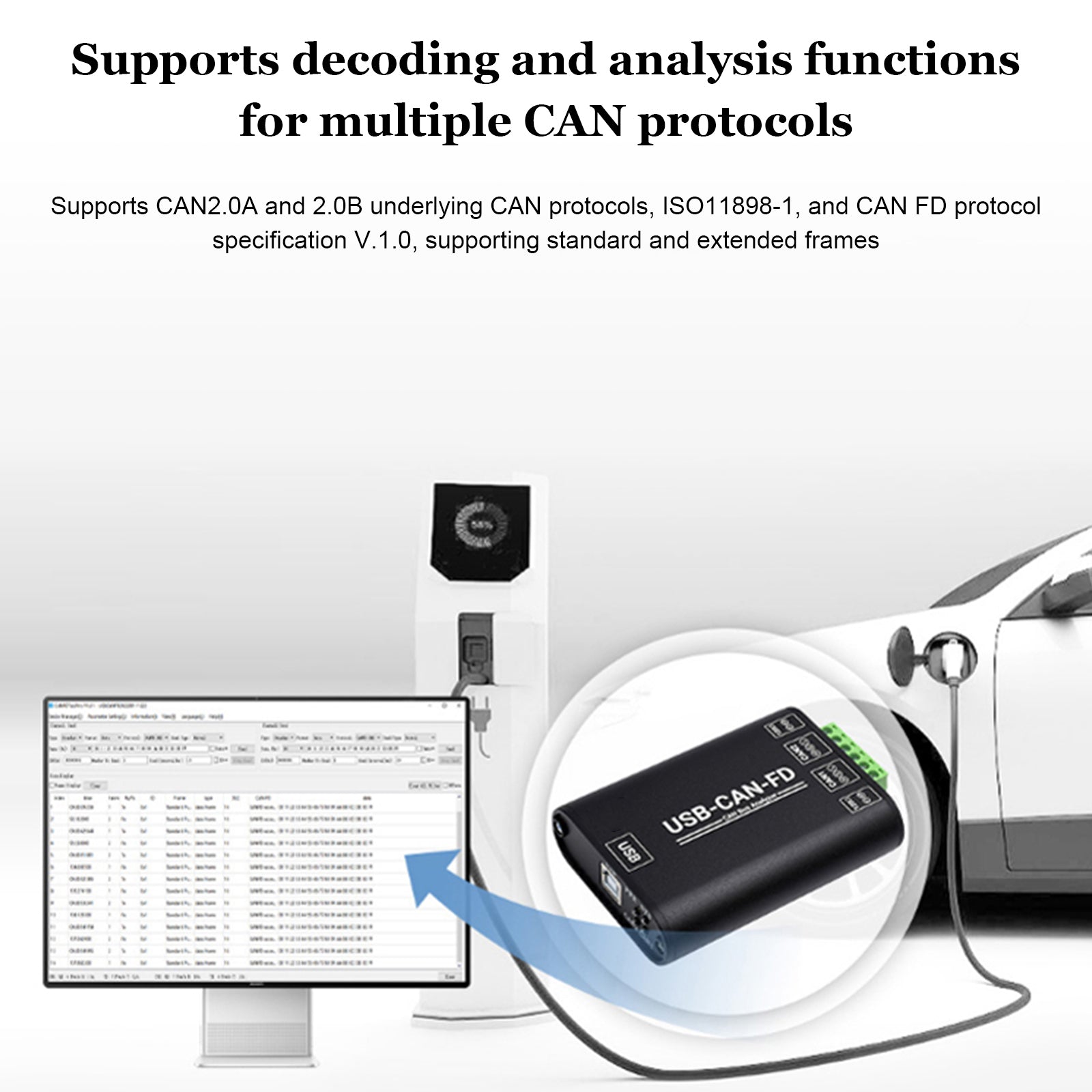 USB naar CAN FD-interfaceconverter Elektrische isolatie Communicatiemodule