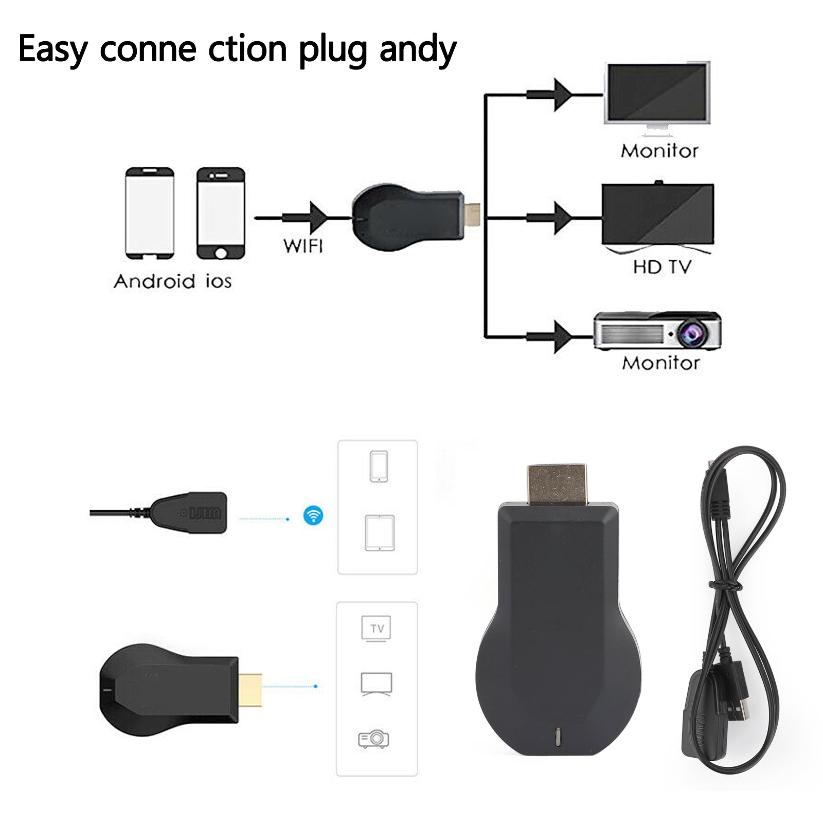 M9+ Air Play HD TV Stick WIFI Display Receiver Dongle Streamer