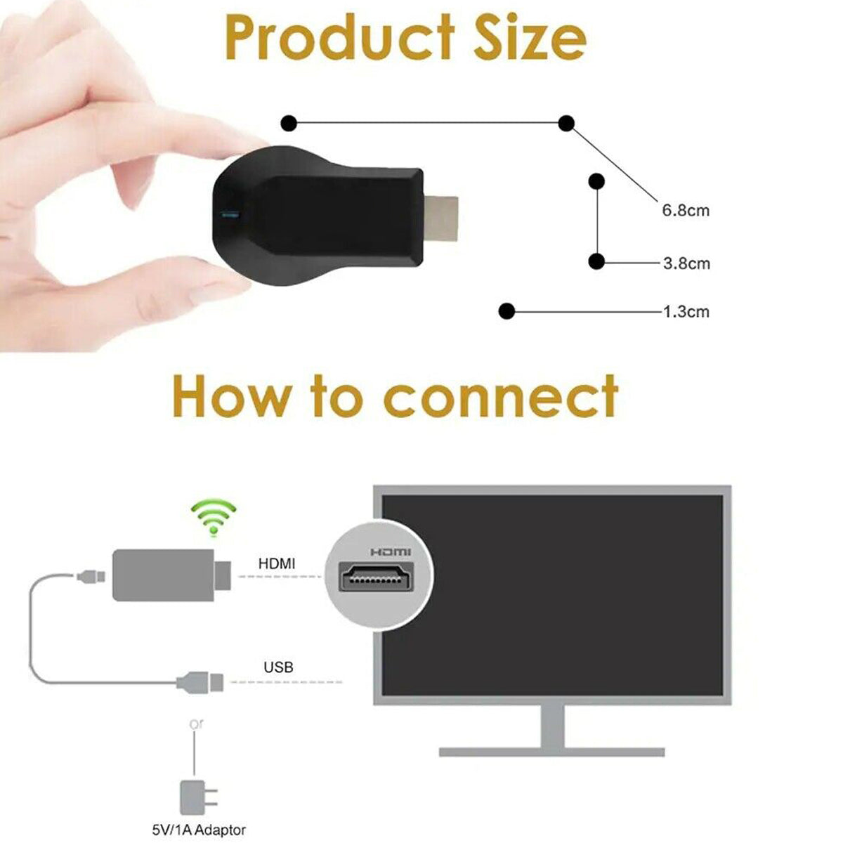 Display Ontvanger Dongle Streamer 4K M4+ Air Play HDMI TV Stick WIFI