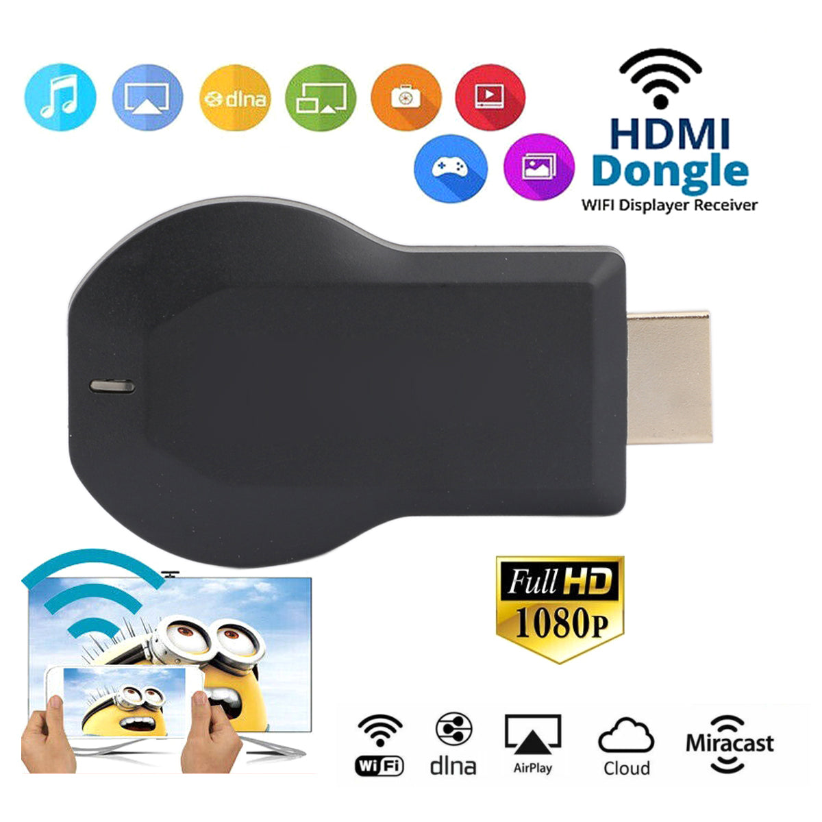 Display Ontvanger Dongle Streamer 4K M4+ Air Play HDMI TV Stick WIFI