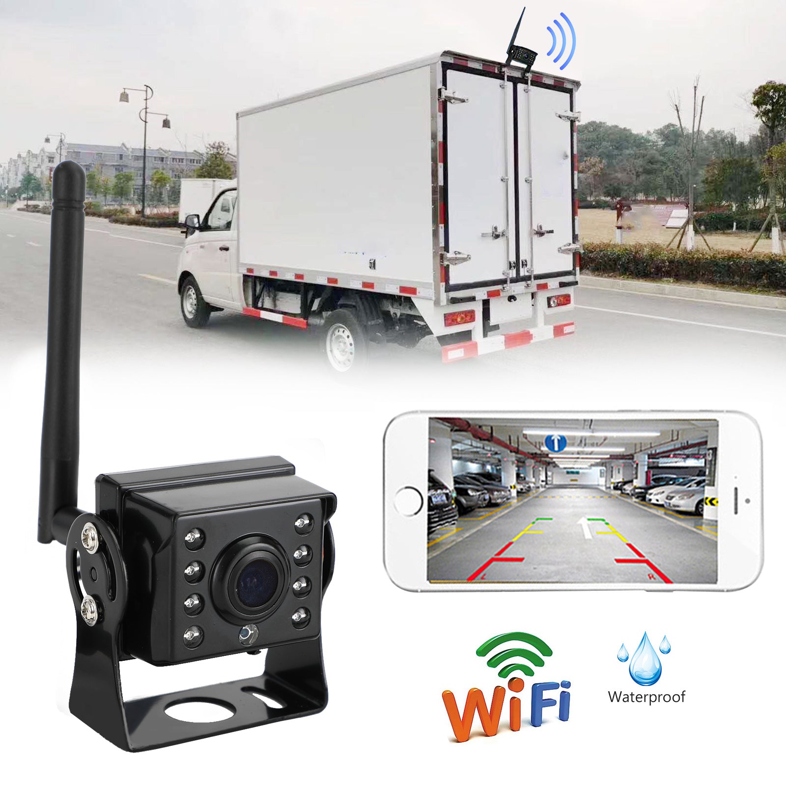 WiFi Wireless Car Truck RV Trailer Rear View Backup Camera CCTV For iOS Android