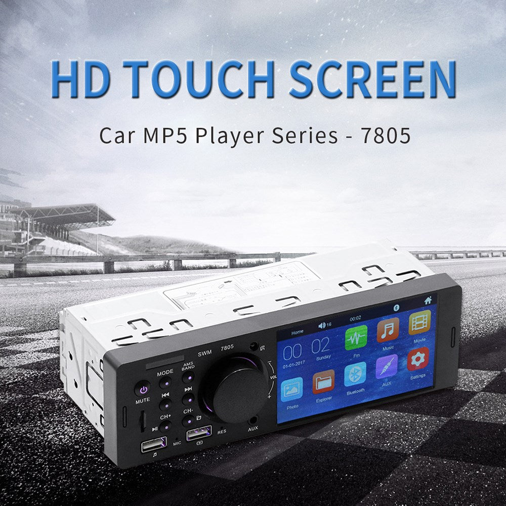 MP5-autospeler 1 Din 4,1 inch touchscreen autoradio Bluetooth + achteruitrijcamera