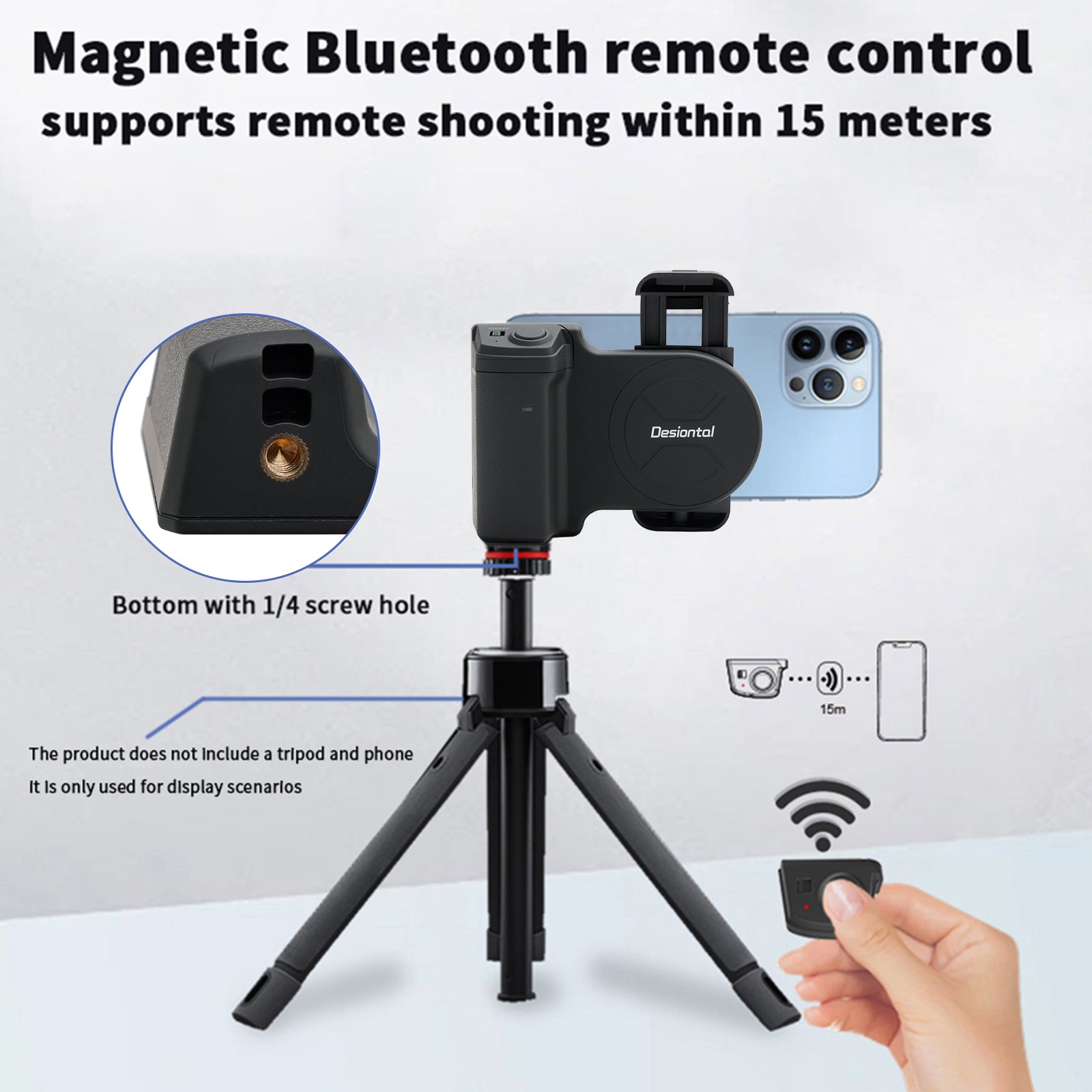 PH-30A Mobiltelefonklipp Modell Auktion Remote Control Camera Handle Stabilizer