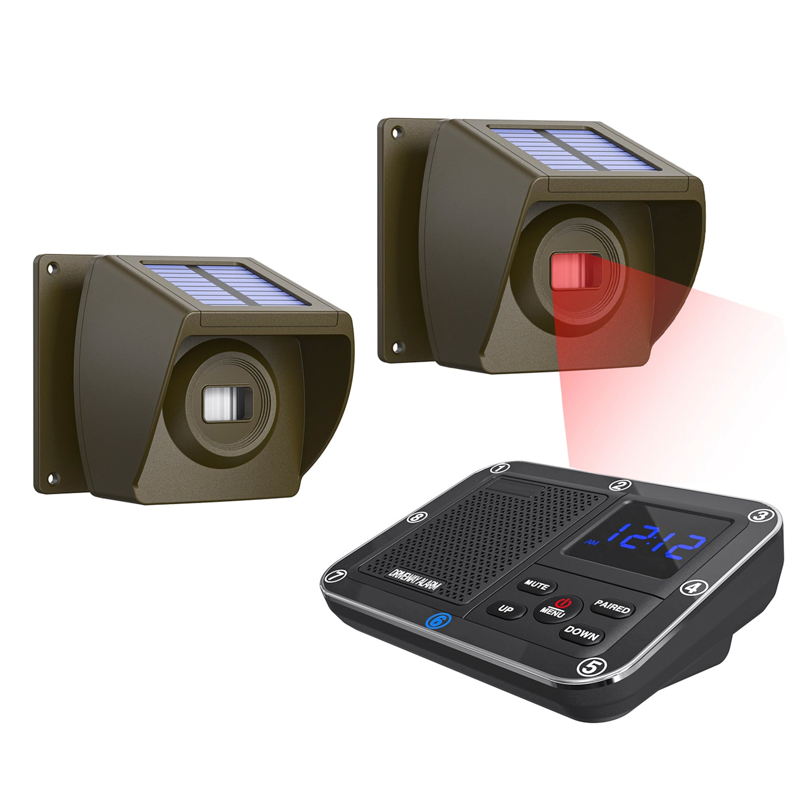 800 m op zonne-energie buiten infrarood aangedreven opritalarm anti-diefstal inductie draadloos