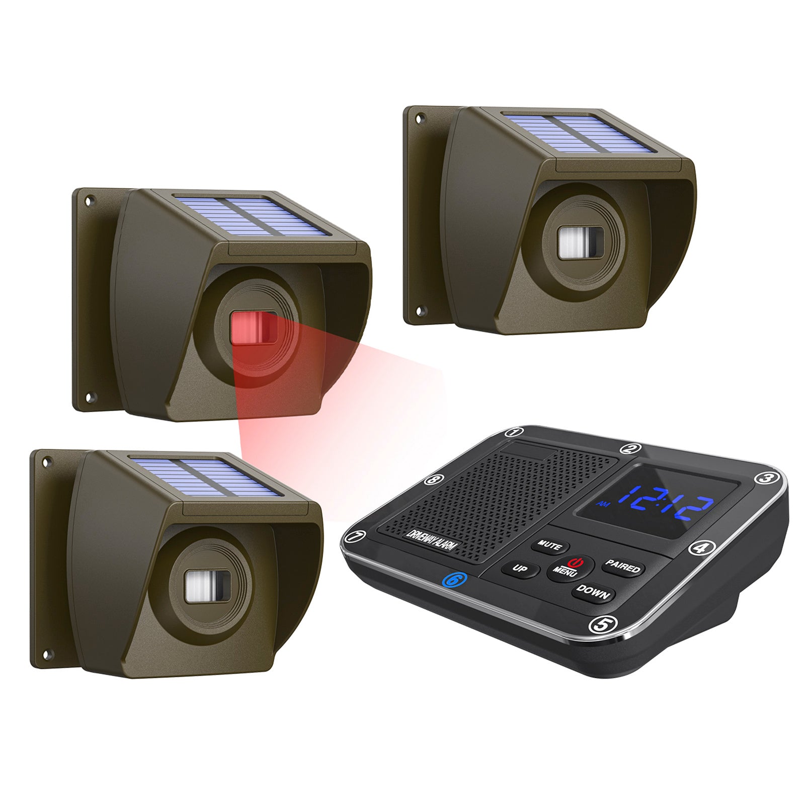 800 m op zonne-energie buiten infrarood aangedreven opritalarm anti-diefstal inductie draadloos