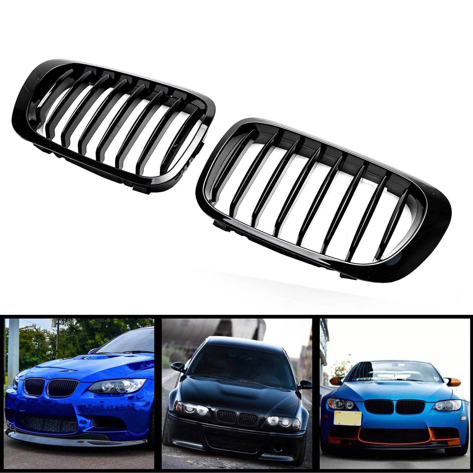 Front Fence Grill Grille Gloss Black For BMW E46 2 Doors 1999-2002 3 Series