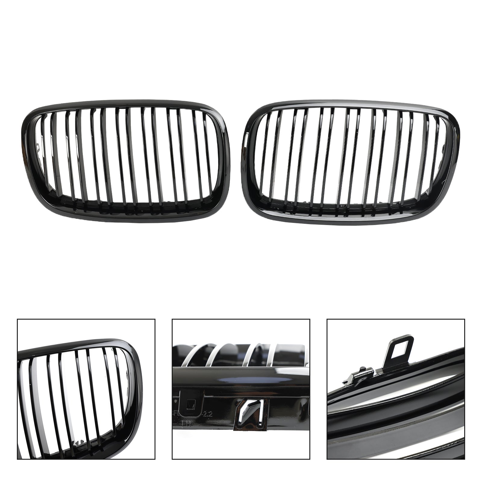 BMW X6 M (E71) 2009-2014 Grille de calandre de pare-chocs avant noir brillant