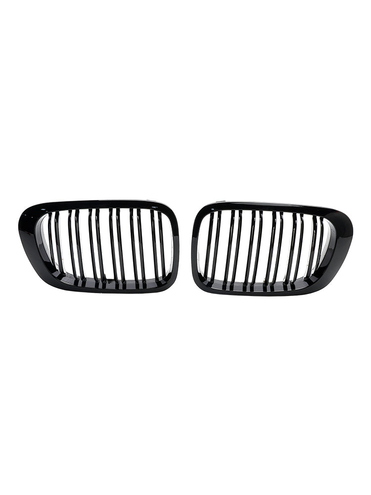 1999-2002 BMW E46 Cabridet/Coupe 2-Door Pre-Facelift Double Line Front Hood Grille Grills Gloss Black Generic