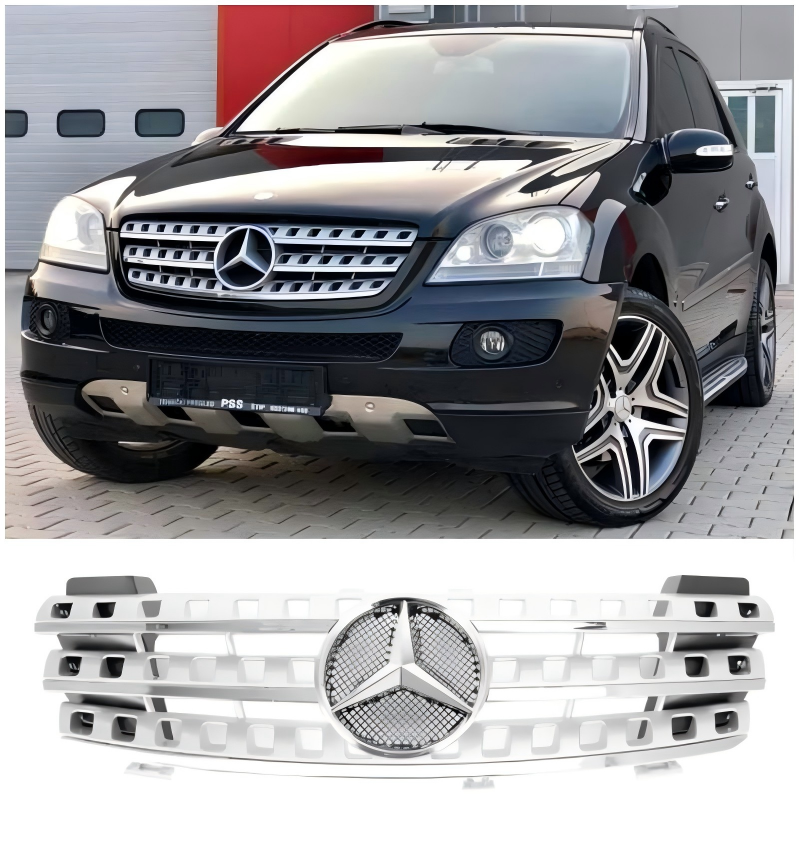 2005 2006 2007 2008 Mercedes-Benz ML-Class W164 Front Bumper Grille Grill Chrome