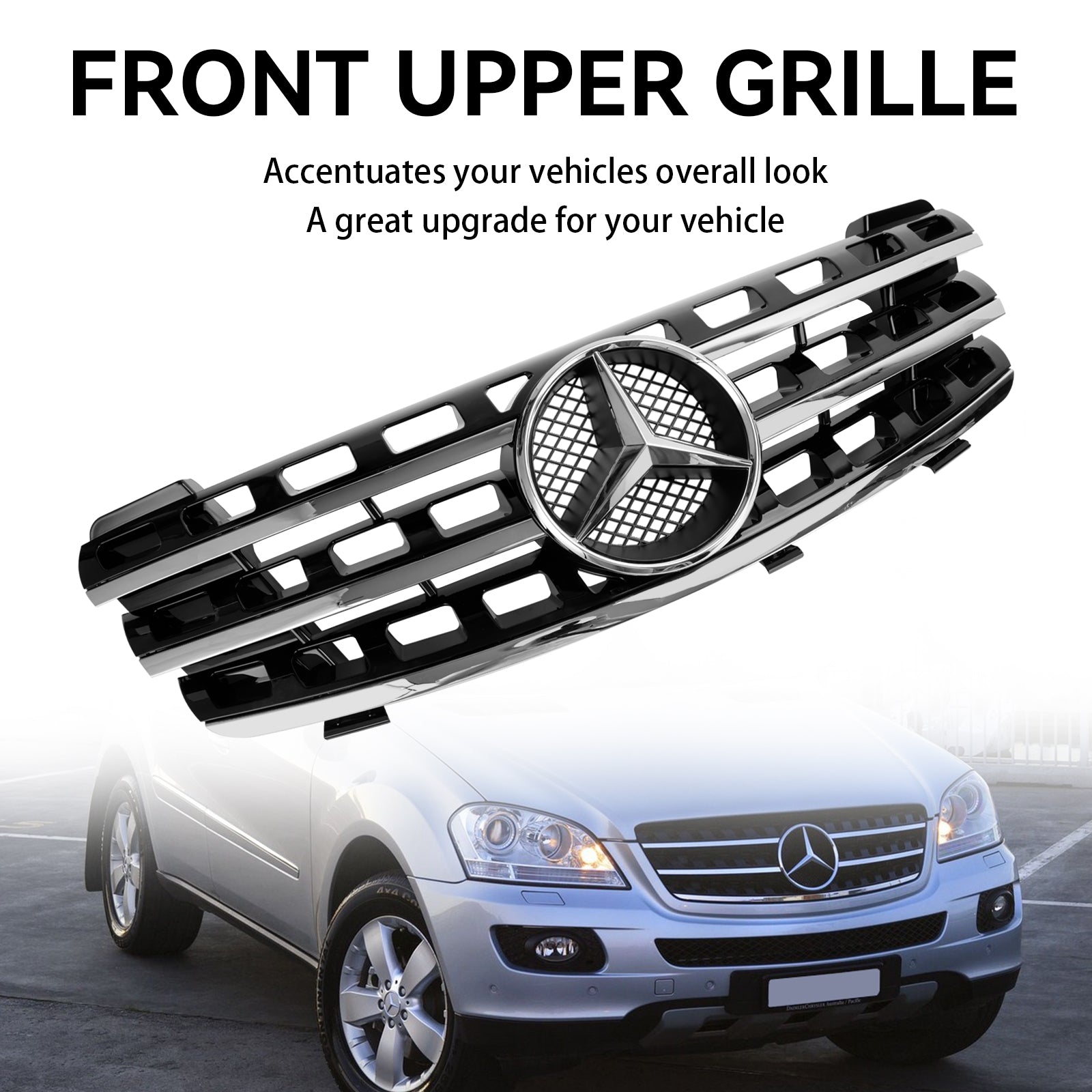 2005-2008 Mercedes ML-Class W164 Front Bumper Grille Grill Chrome/Black