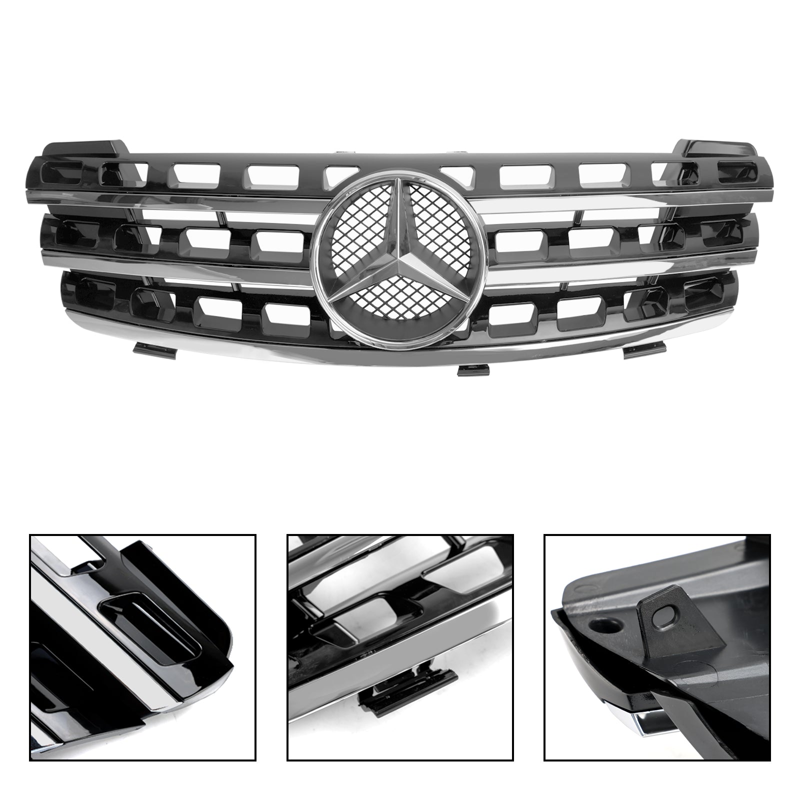 2005-2008 Mercedes ML-Class W164 Front Bumper Grille Grill Chrome/Black