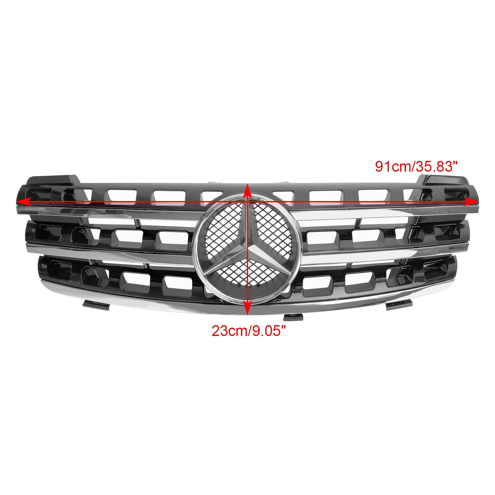 2005-2008 Mercedes ML-Class W164 Front Bumper Grille Grill Chrome/Black