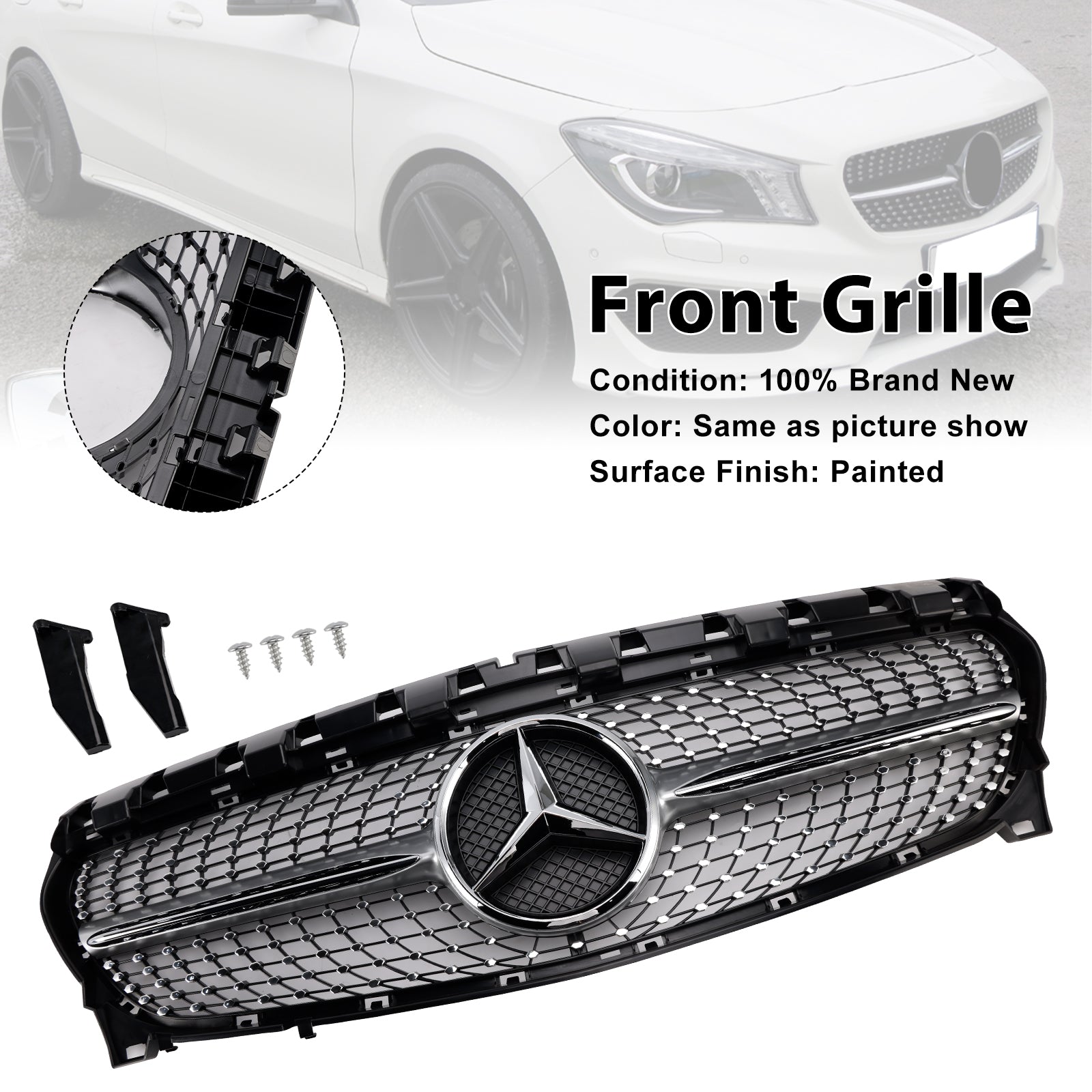 2013-2019 Mercedes-Benz CLA-Class W117 CLA250 Diamond Front Grille Grill