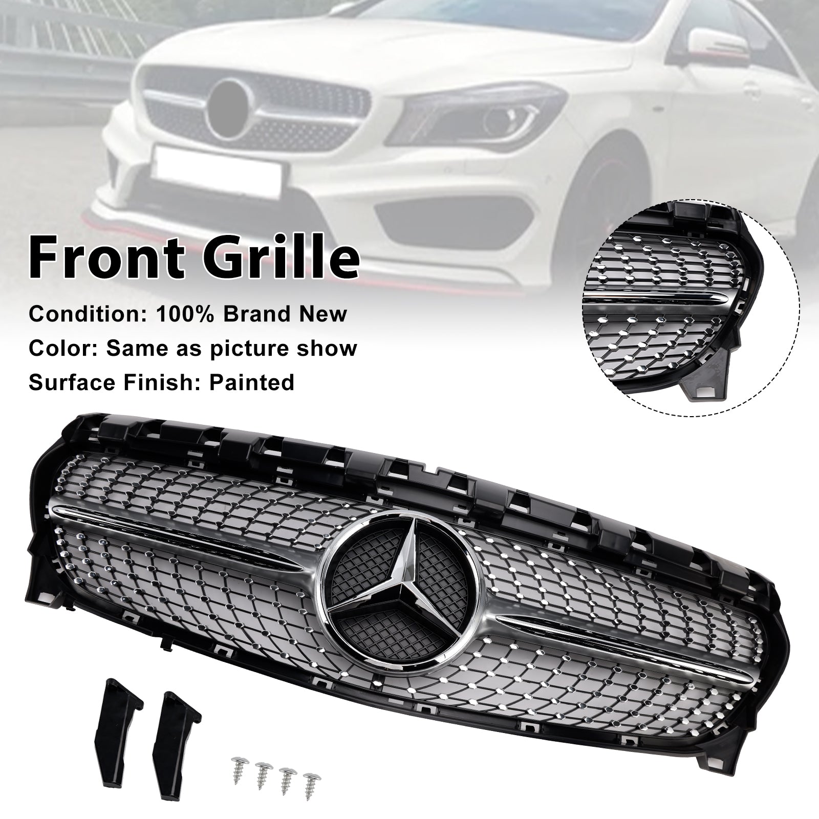 2013-2019 Mercedes-Benz CLA-Class W117 CLA250 Diamond Front Grille Grill