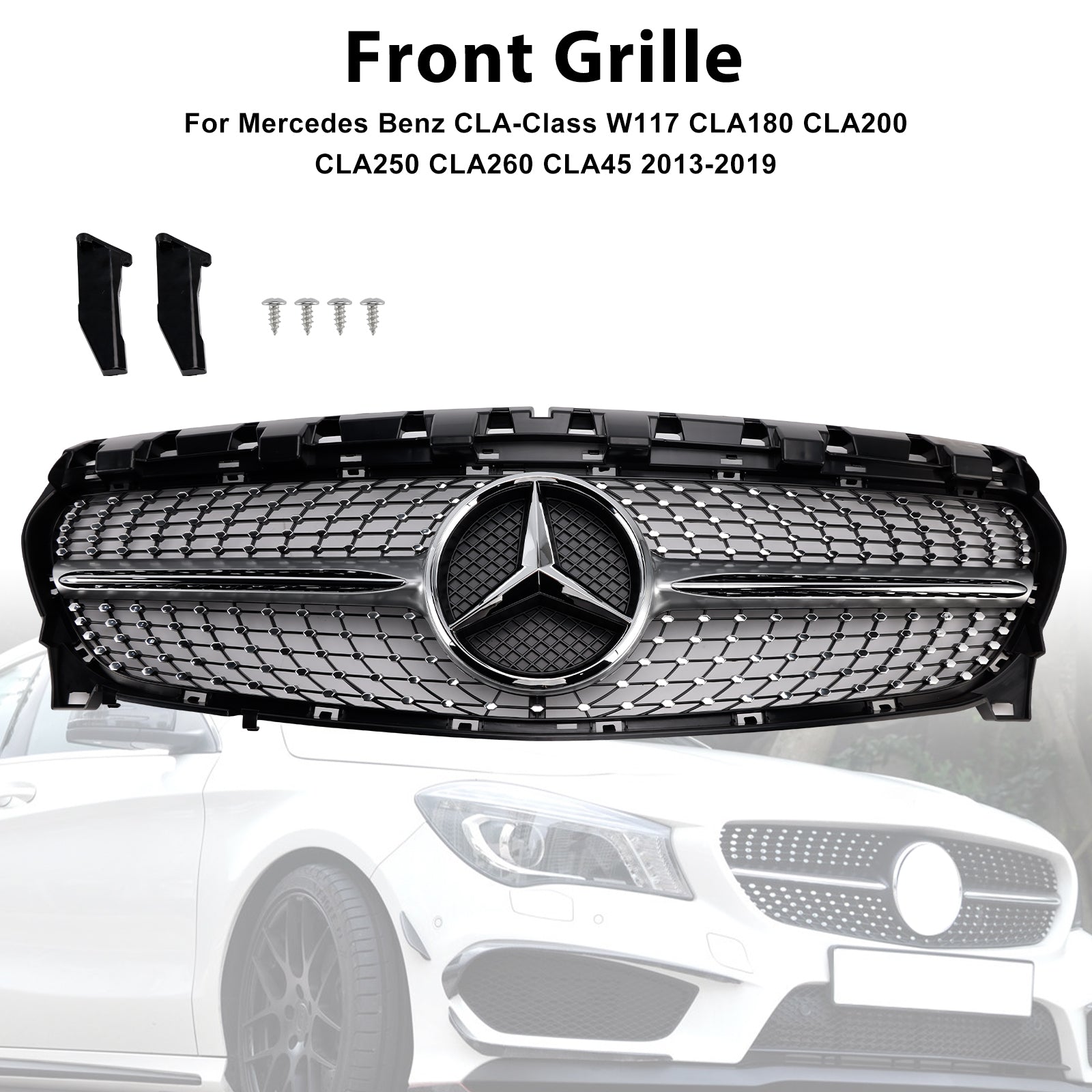2013-2019 Mercedes-Benz CLA-Class W117 CLA250 Diamond Front Grille Grill