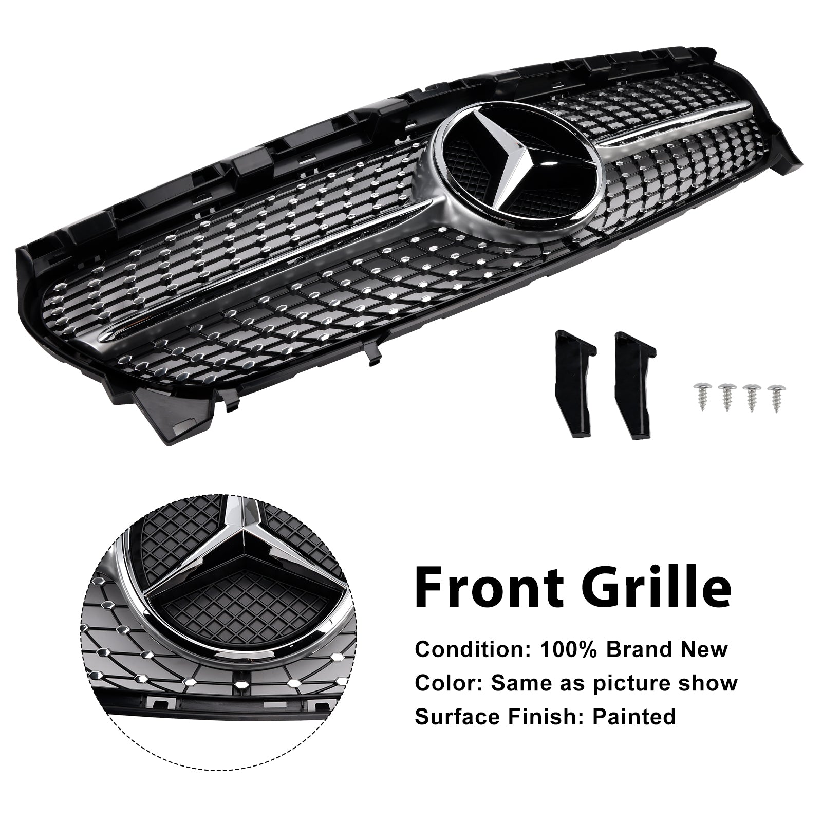 2013-2019 Mercedes-Benz CLA-Class W117 CLA250 Diamond Front Grille Grill