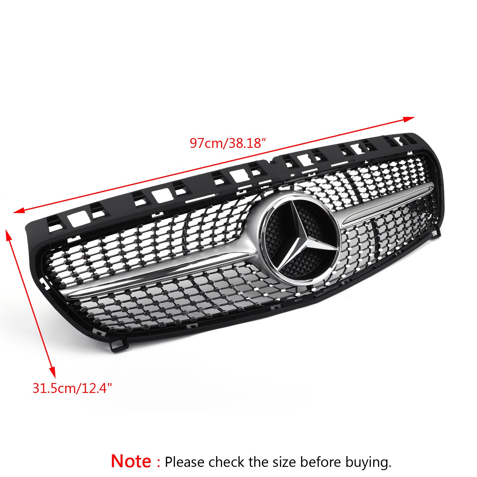 2013-2019 Mercedes Benz R117 W117 CLA250 Diamond star grille grill Silver