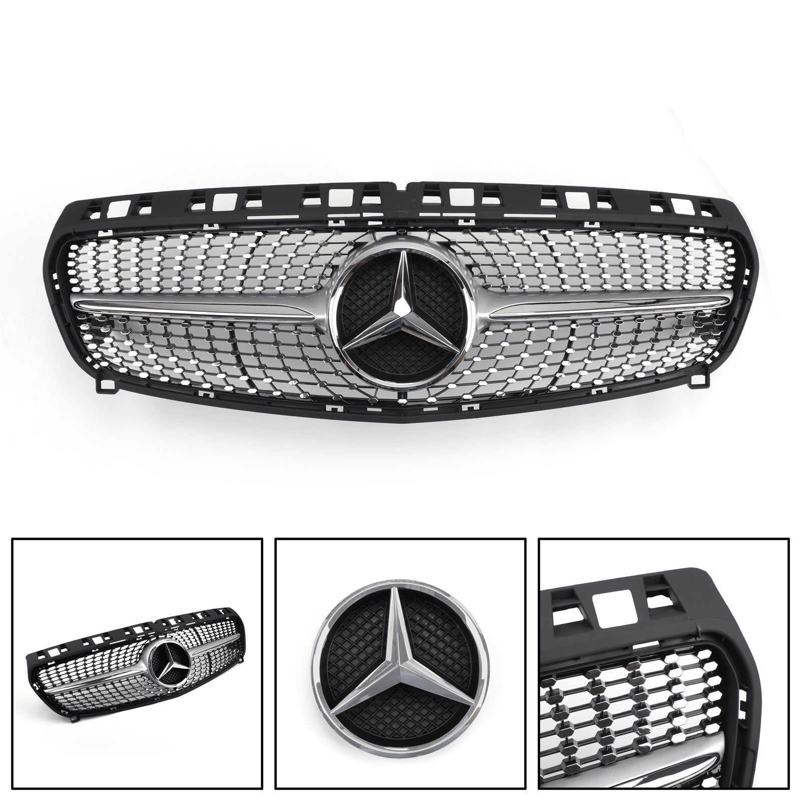 2013-2019 Mercedes Benz R117 W117 CLA250 Diamond star grille grill Silver