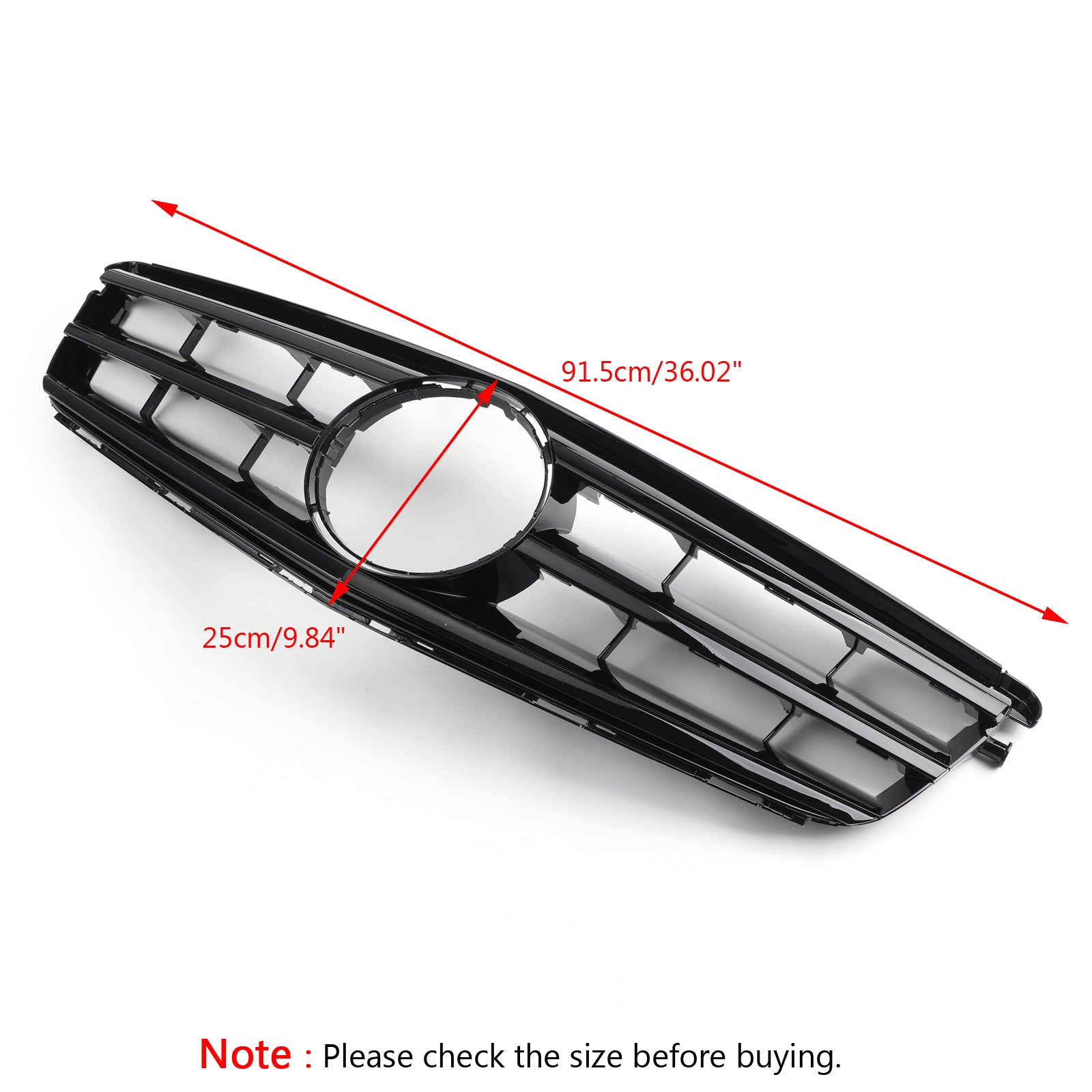 Classe C W204 Calandre de pare-chocs avant noire générique avec emblème LED pour Mercedes-Benz C300/C350 (2008-2014)