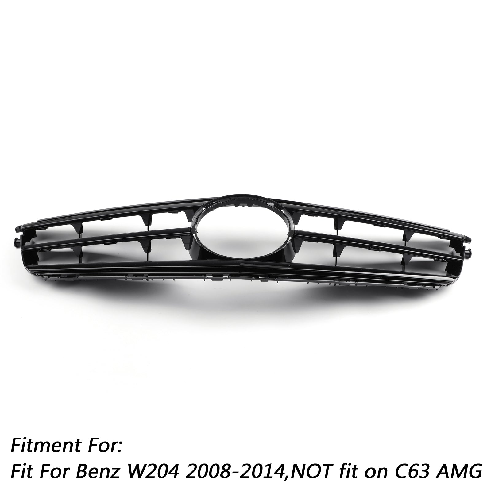 Classe C W204 Calandre de pare-chocs avant noire générique avec emblème LED pour Mercedes-Benz C300/C350 (2008-2014)