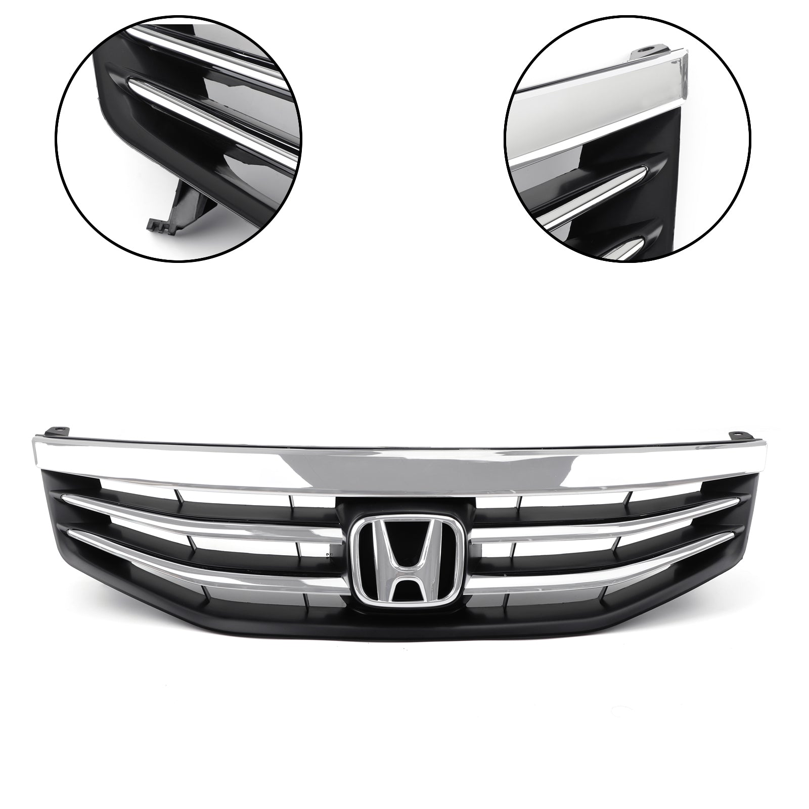 2011-2012 Accord Honda New Front Upper Bumper Hood Black Chrome Grill Replacement Grille Generic