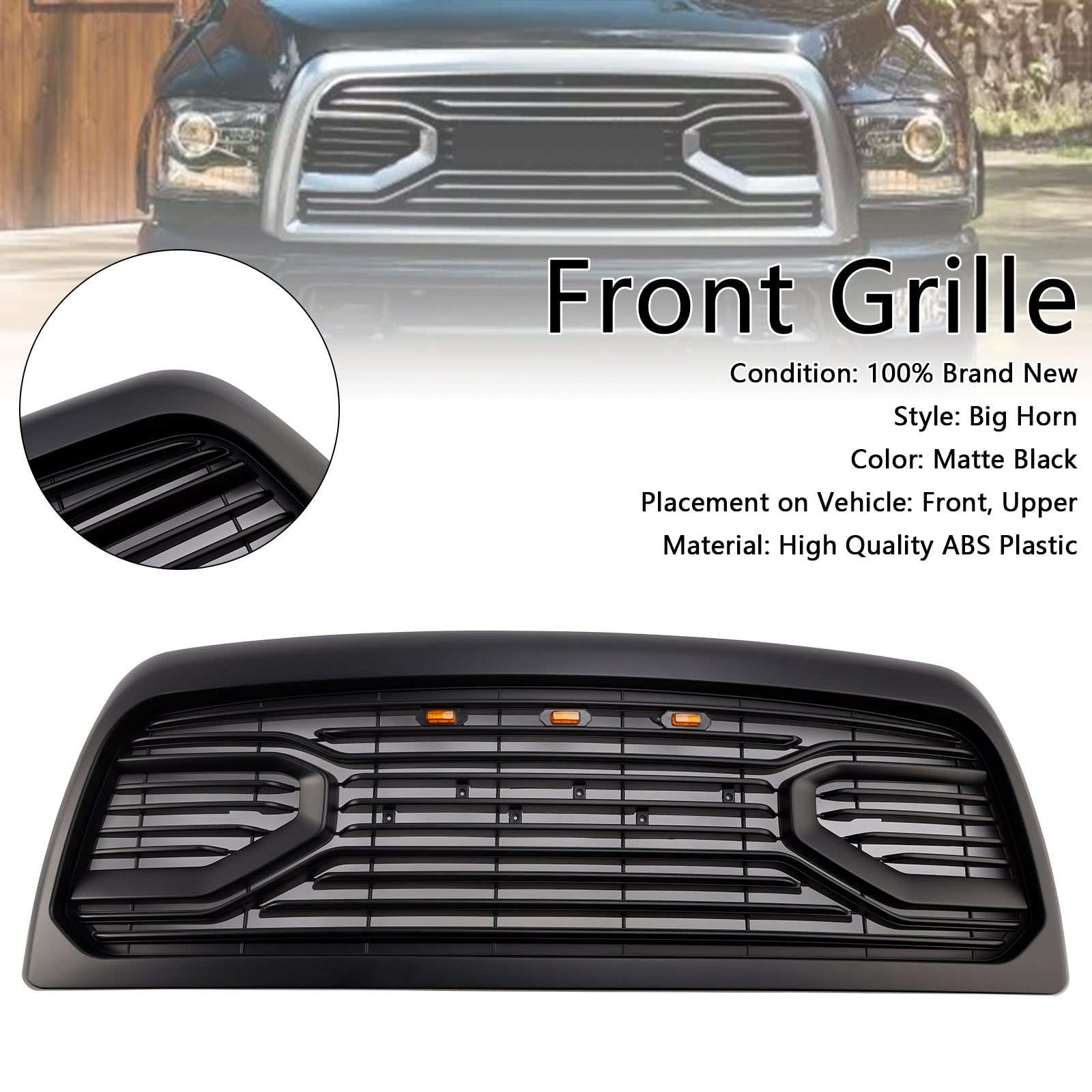 2013-2018 Dodge Ram 2500/3500 Laramie Limited Big-Horn Front Bumper Grille