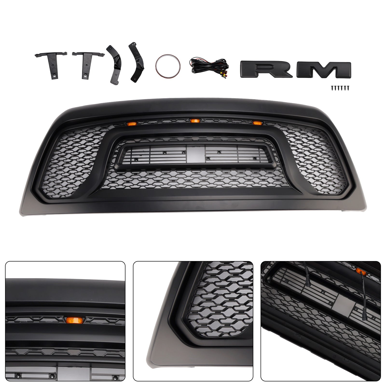 2010-2018 Dodge Ram 2500/3500 Laramie Limited W/ Led Light Front Bumper Grille