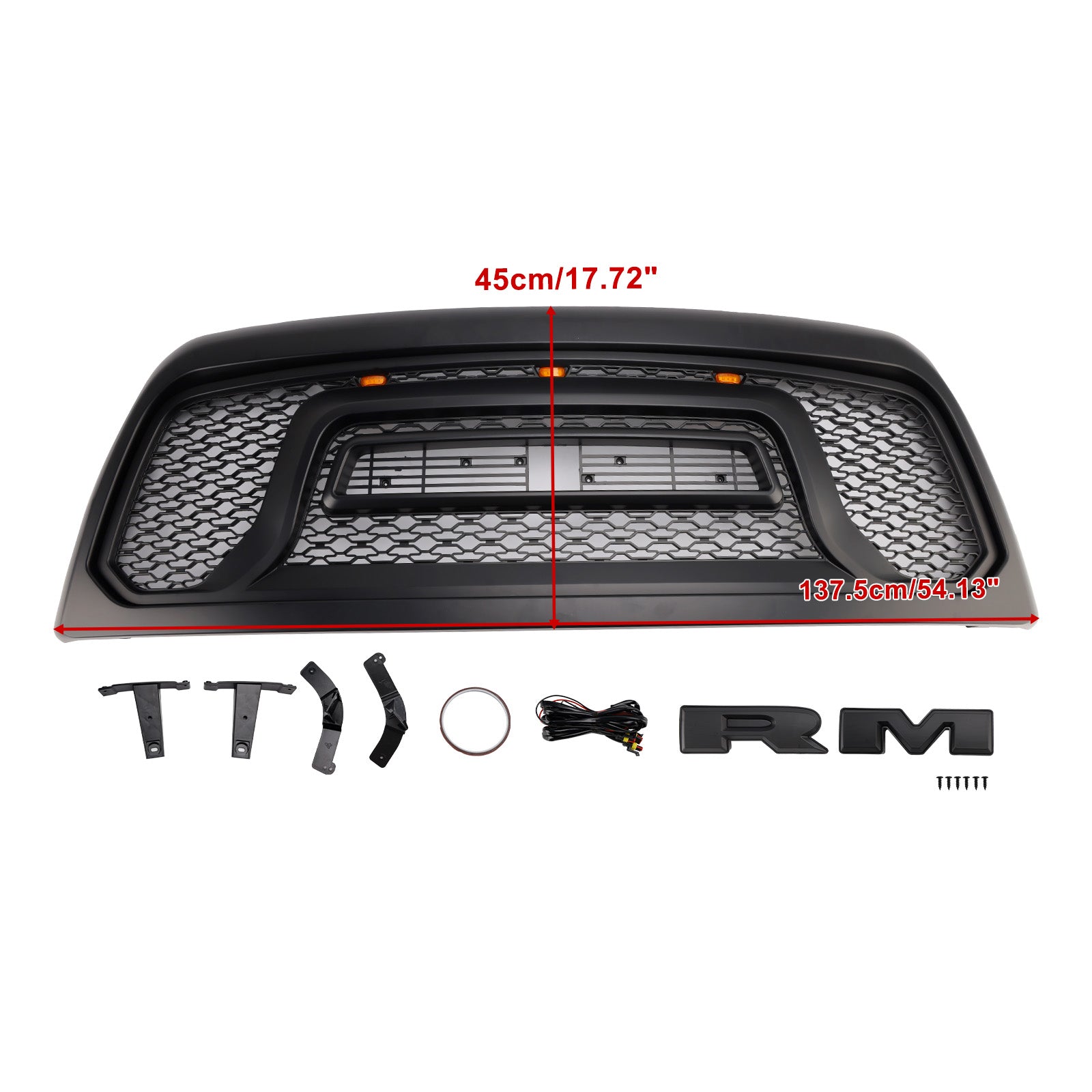 2010-2018 Dodge Ram 2500/3500 Laramie Limited W/ Led Light Front Bumper Grille