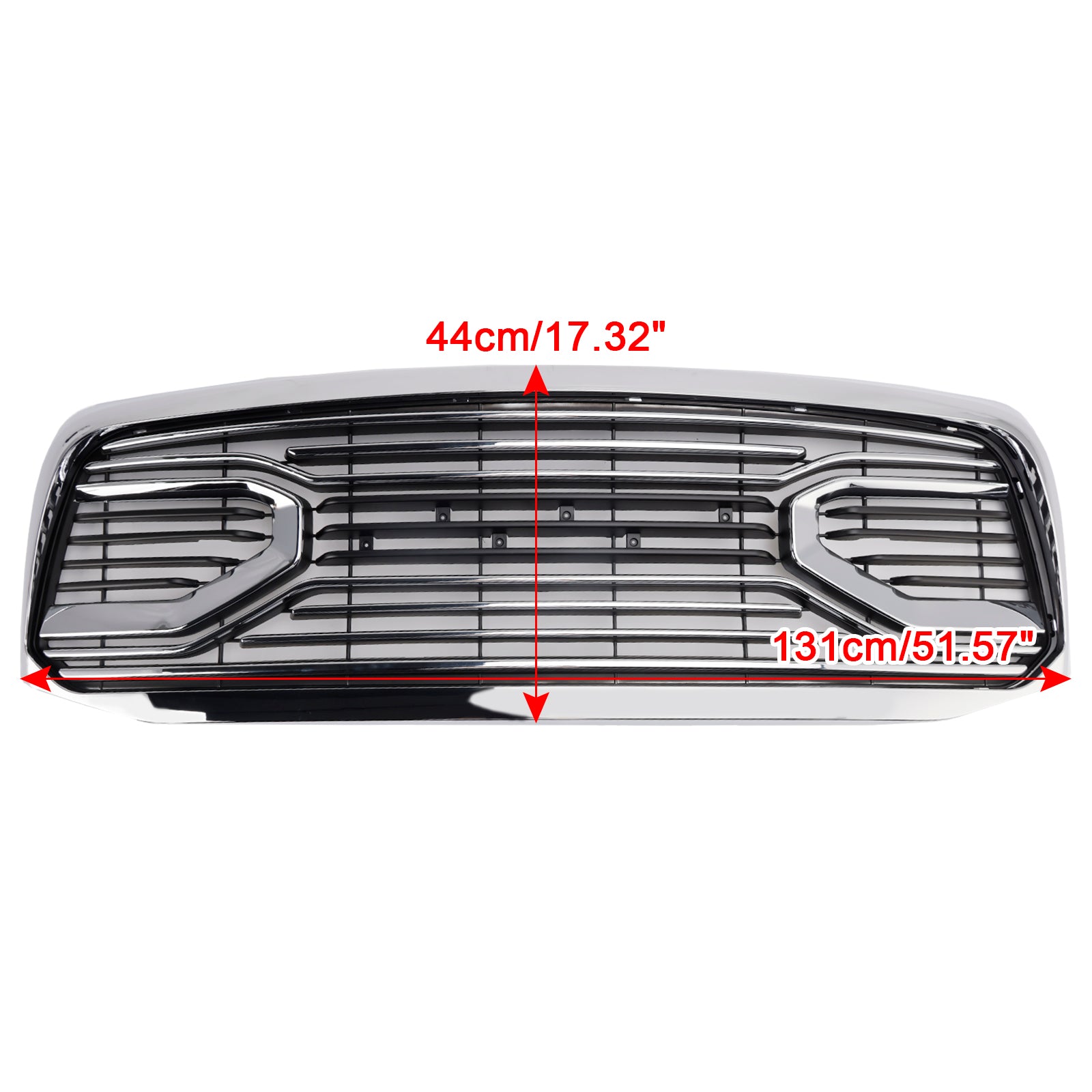 Rejilla cromada para parachoques delantero, compatible con Dodge RAM 1500 2006-08 RAM 2500 06-09